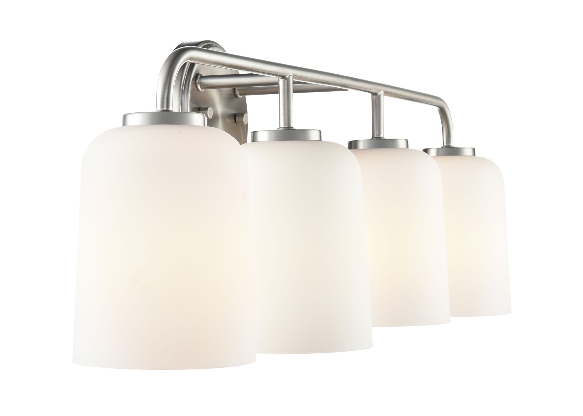 Image 4 Millennium Laphia 4-Light 28" Brushed Nickel Vanity Light with Glass Shade more views