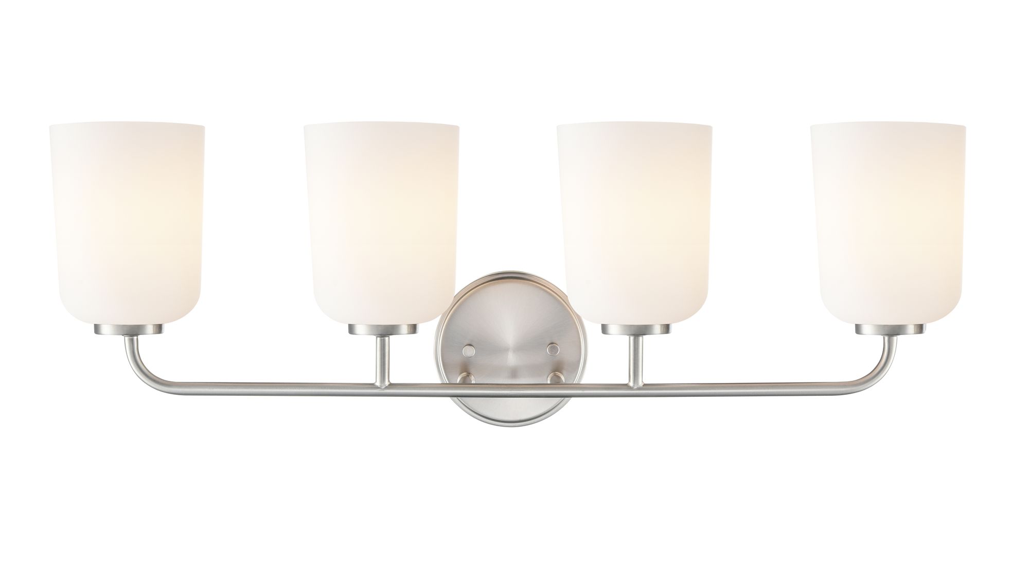 Image 5 Millennium Laphia 4-Light 28" Brushed Nickel Vanity Light with Glass Shade more views