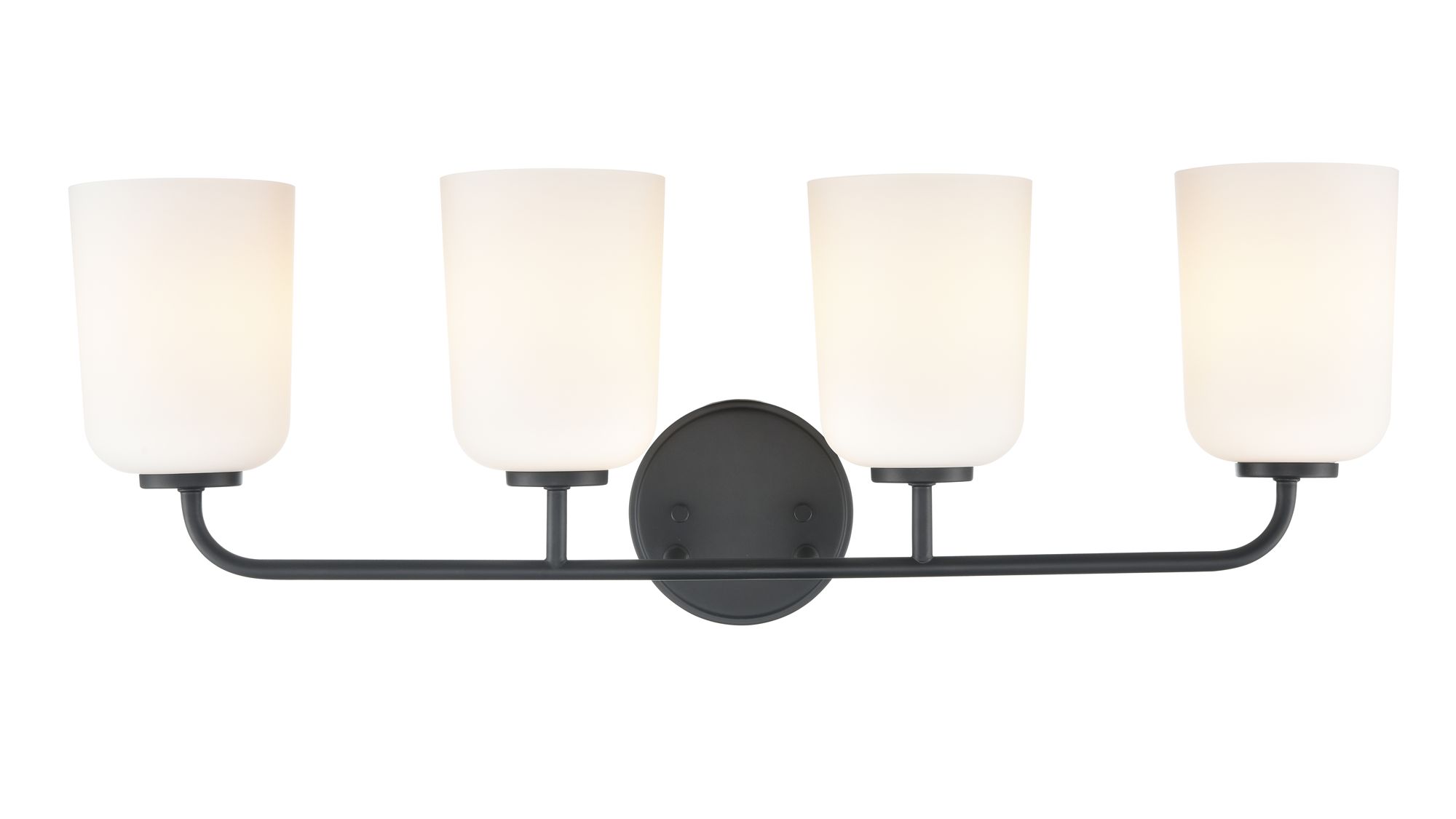 Image 7 Millennium Laphia 4-Light 28" Matte Black Vanity Light with Glass Shade more views
