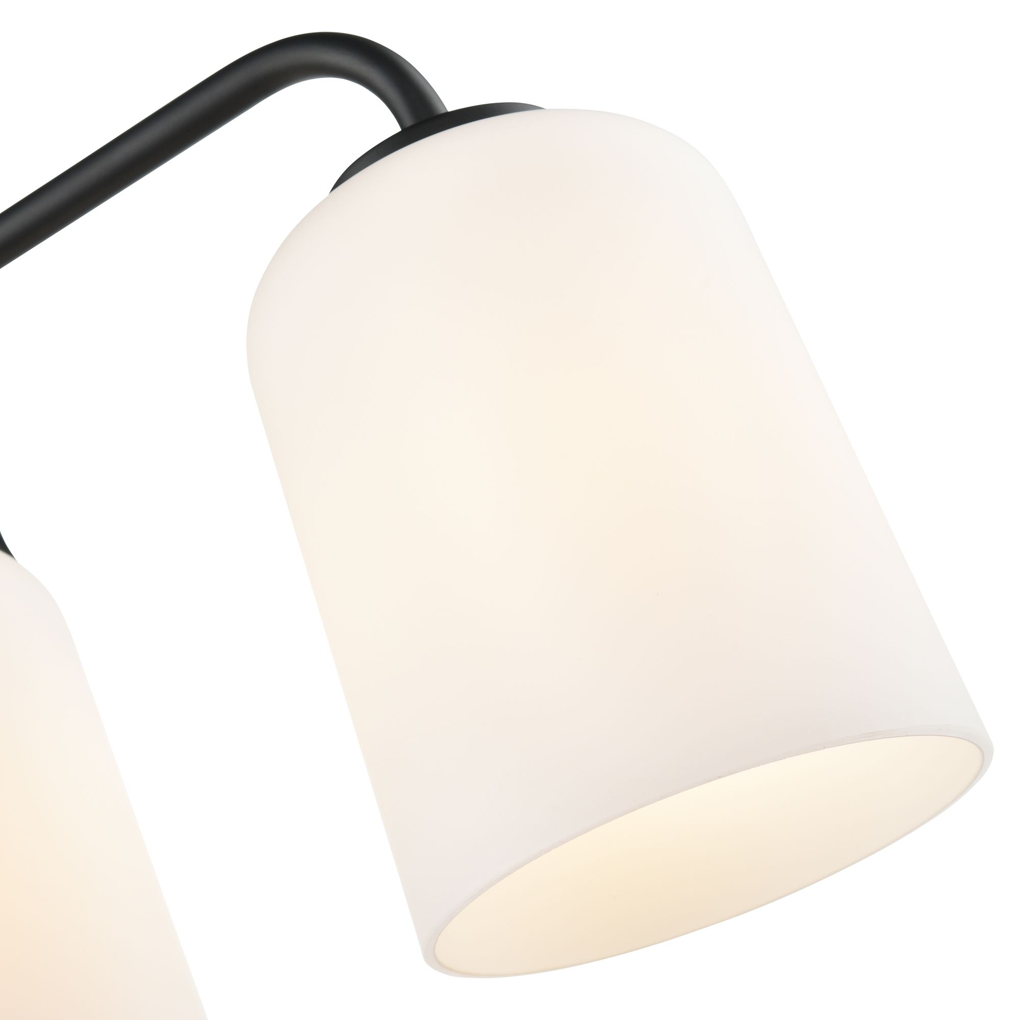 Millennium Laphia 4-Light 28" Matte Black Vanity Light with Glass Shade