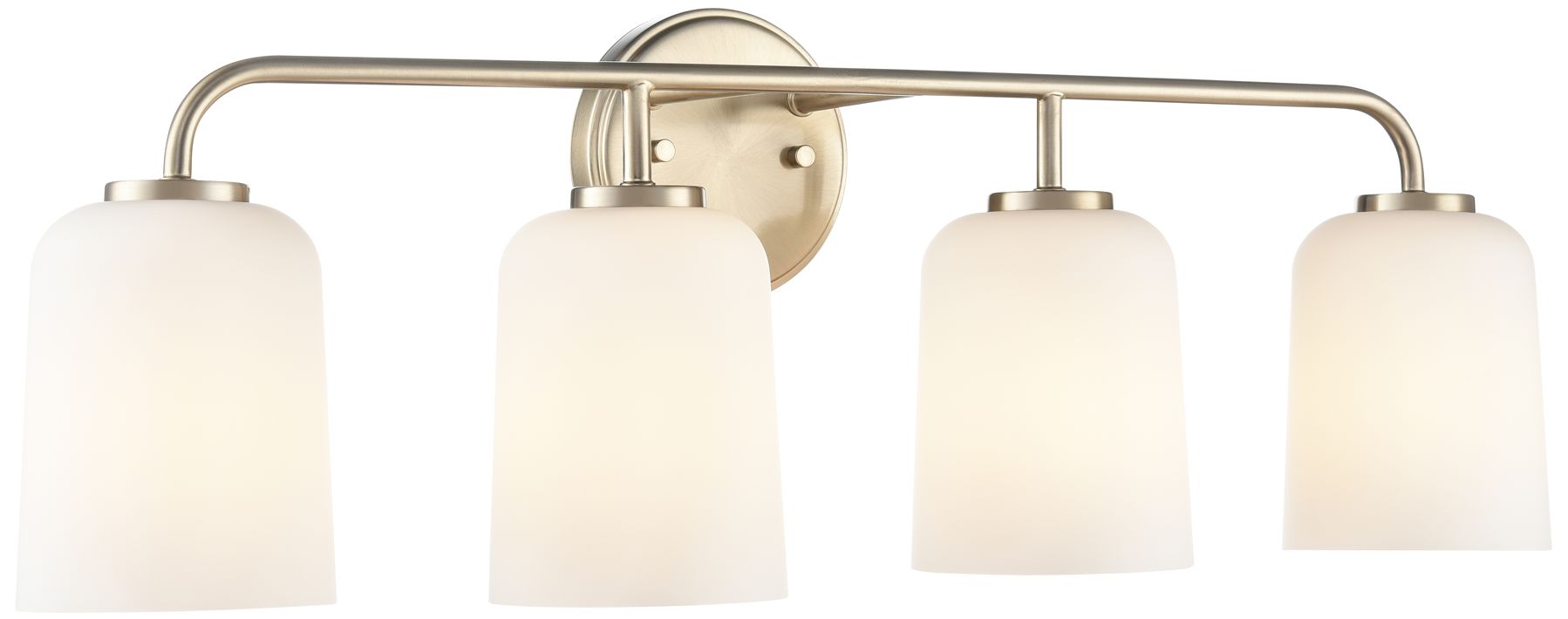 Millennium Laphia 4-Light 28" Modern Gold Vanity Light with Glass Shade