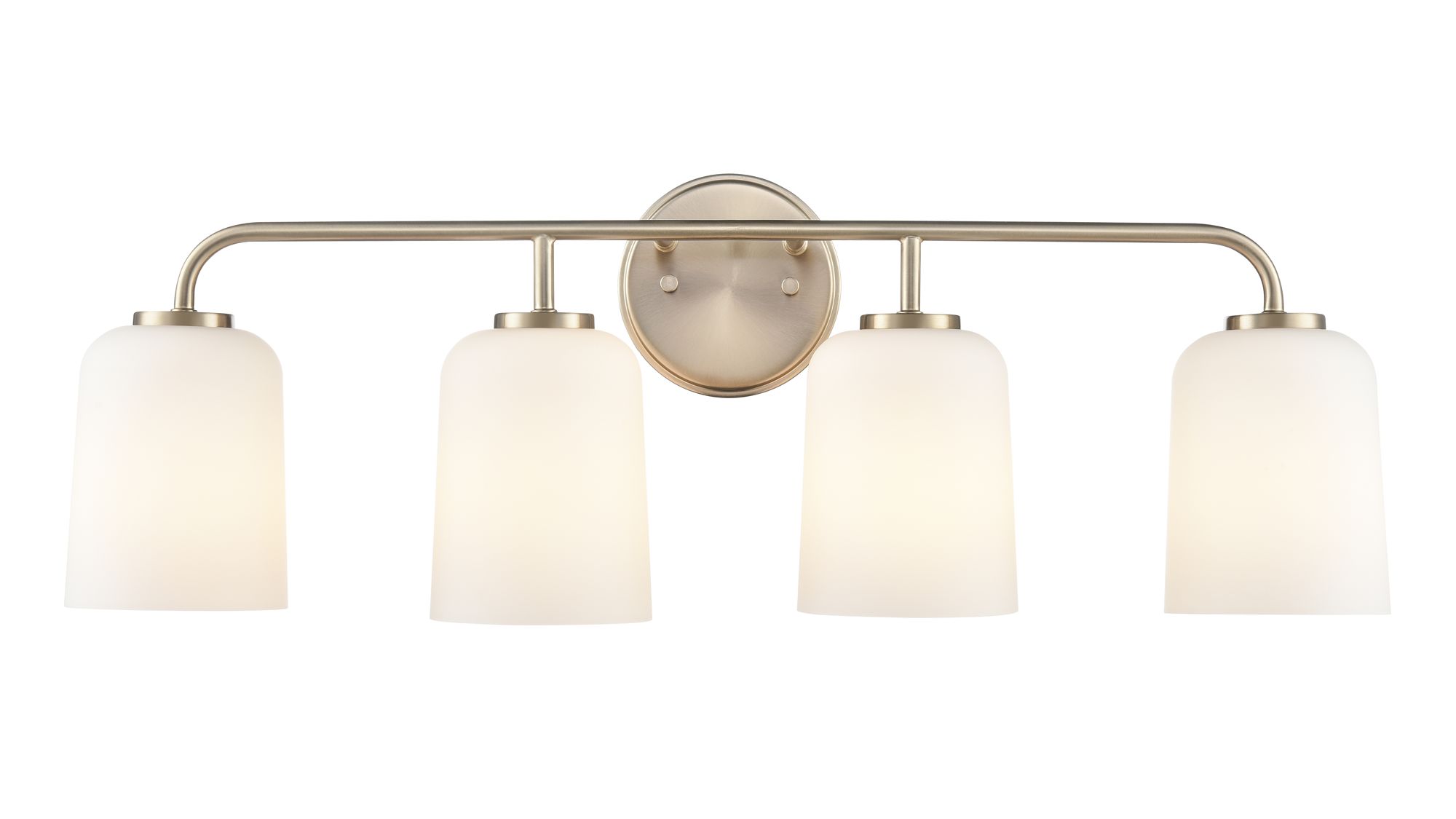 Image 3 Millennium Laphia 4-Light 28" Modern Gold Vanity Light with Glass Shade more views