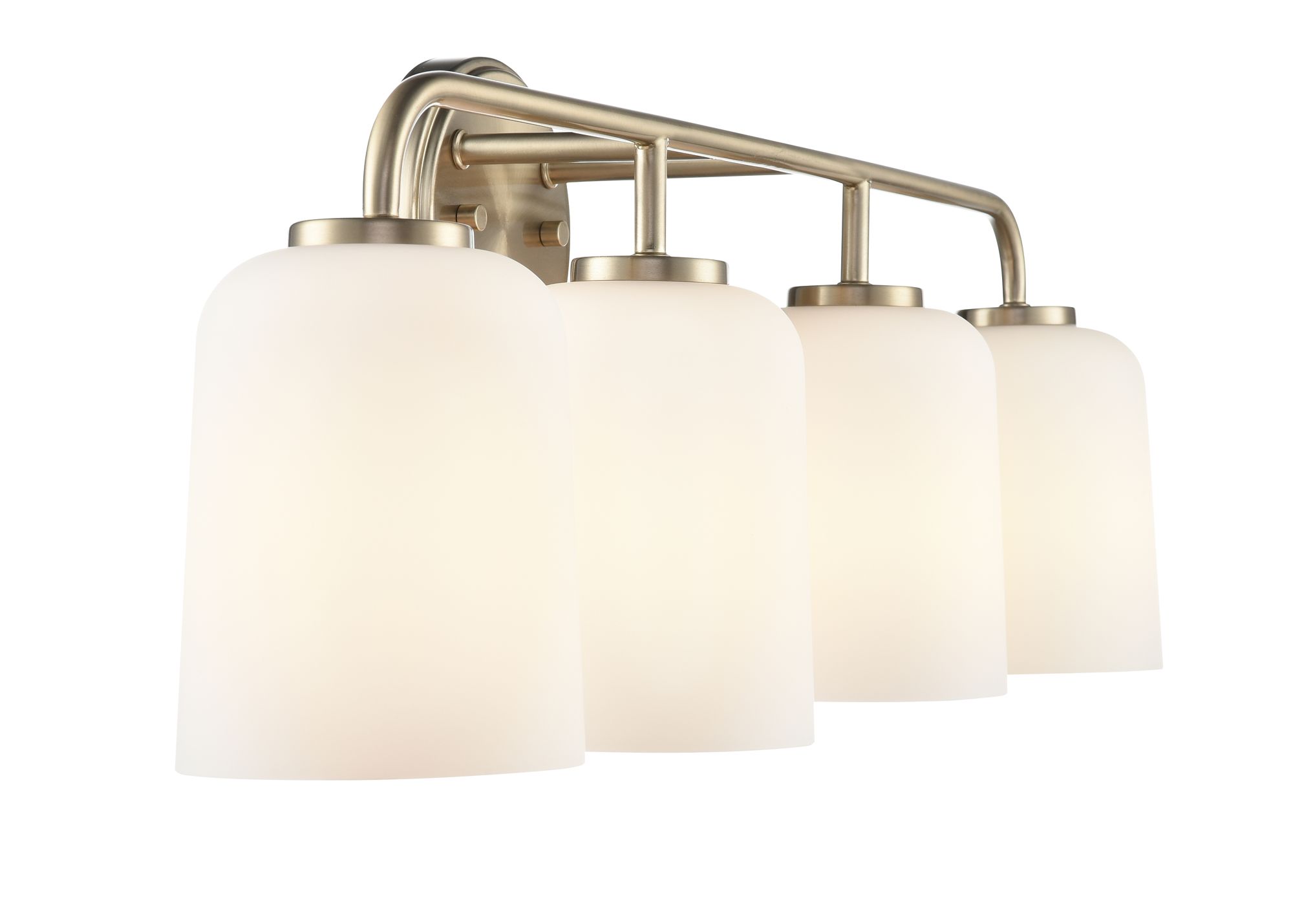Image 4 Millennium Laphia 4-Light 28" Modern Gold Vanity Light with Glass Shade more views