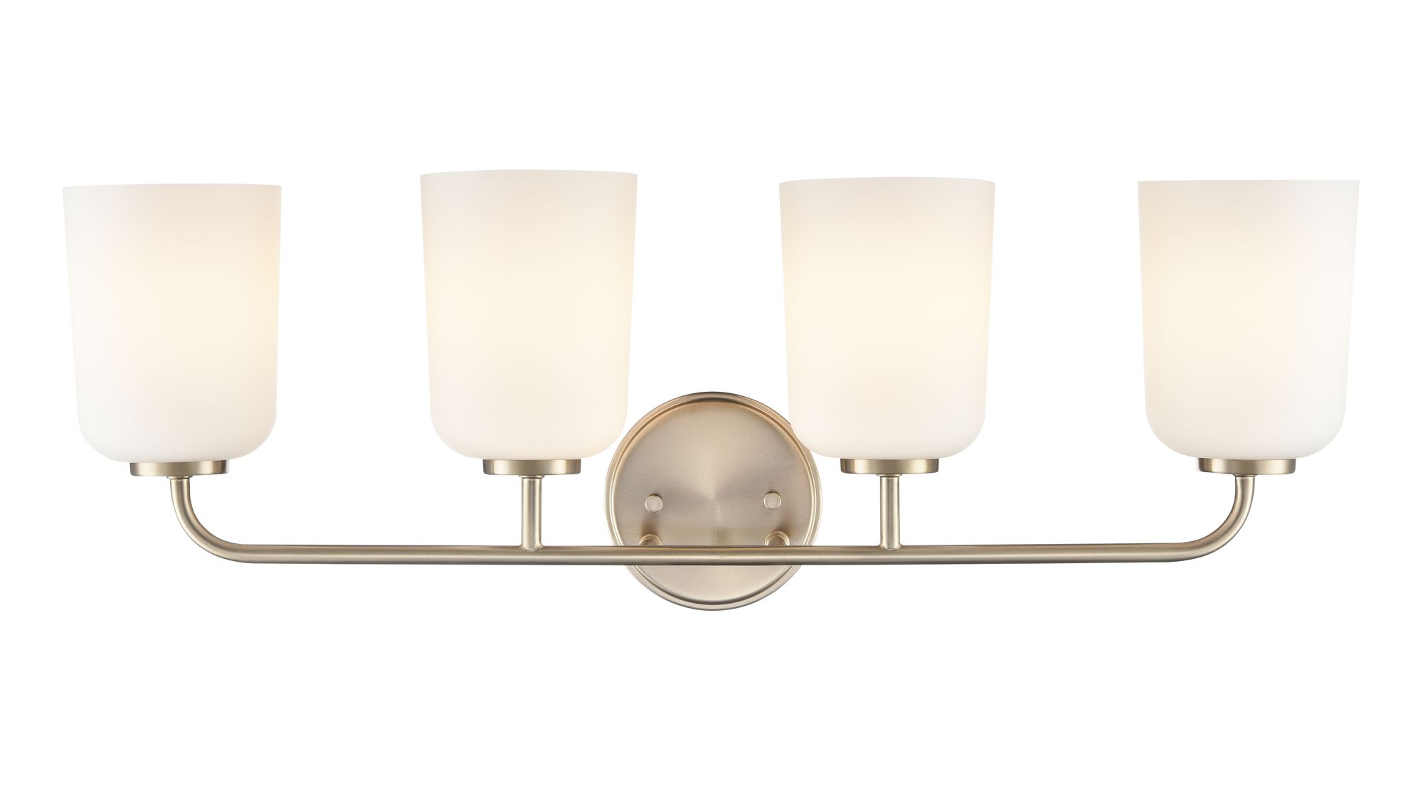 Image 5 Millennium Laphia 4-Light 28" Modern Gold Vanity Light with Glass Shade more views