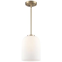 Millennium Laphia 8" Wide 1-Light Modern Gold Opal Glass Pendant