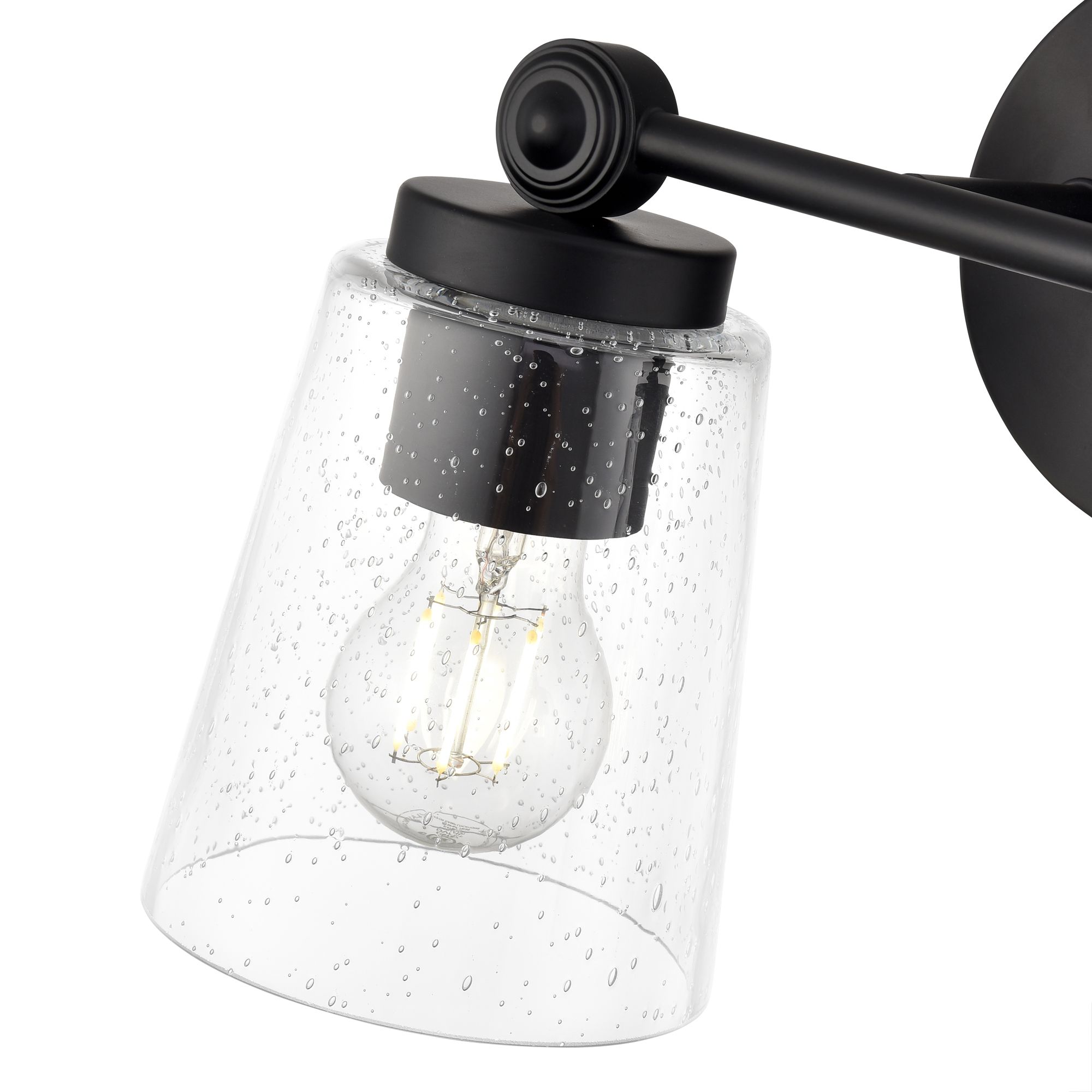 Image 6 Millennium Lauryn 2-Light 13.5" Matte Black Vanity Light with Glass Shade more views
