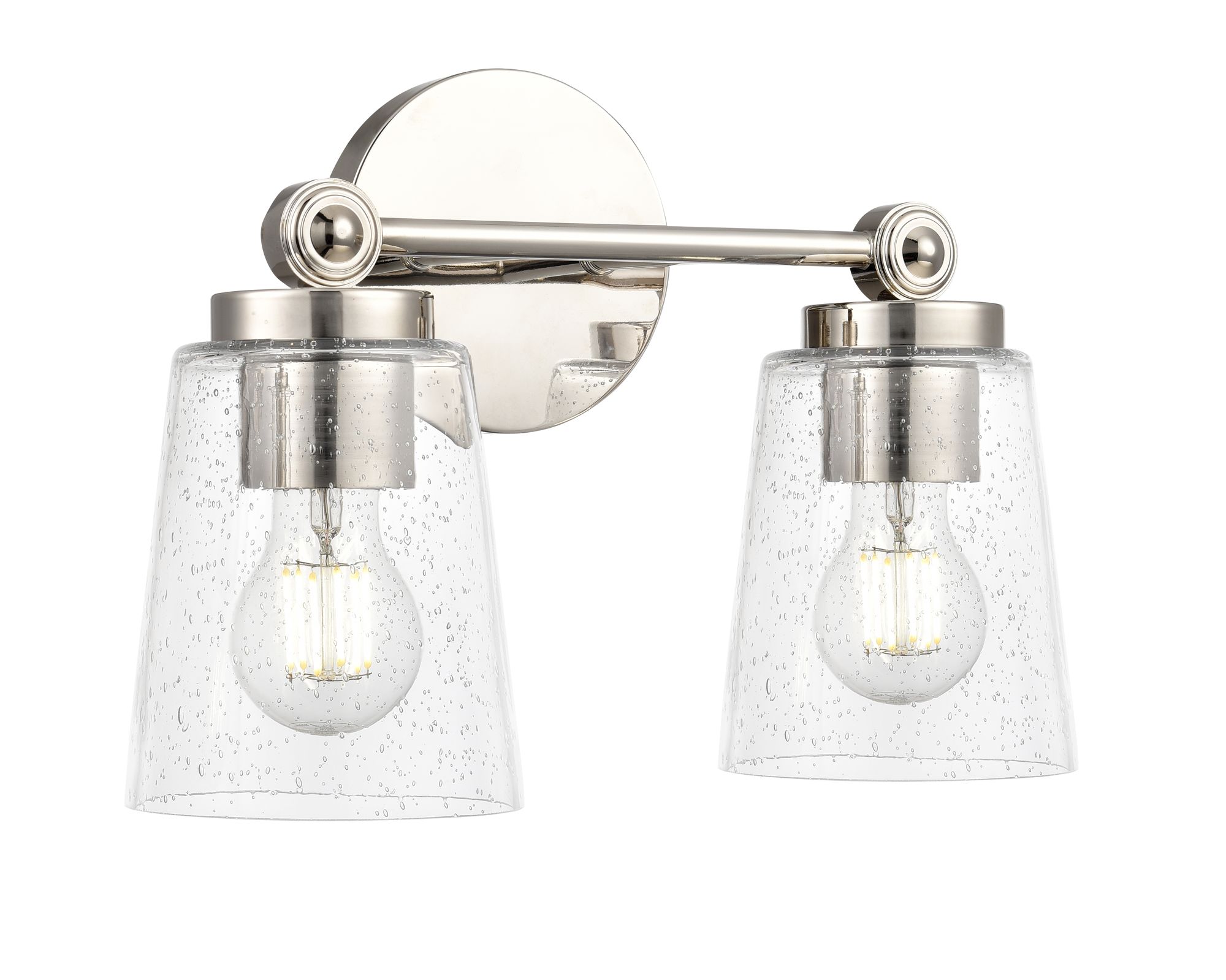 Image 2 Millennium Lauryn 2-Light 13.5" Polished Nickel Vanity Light with Shade more views