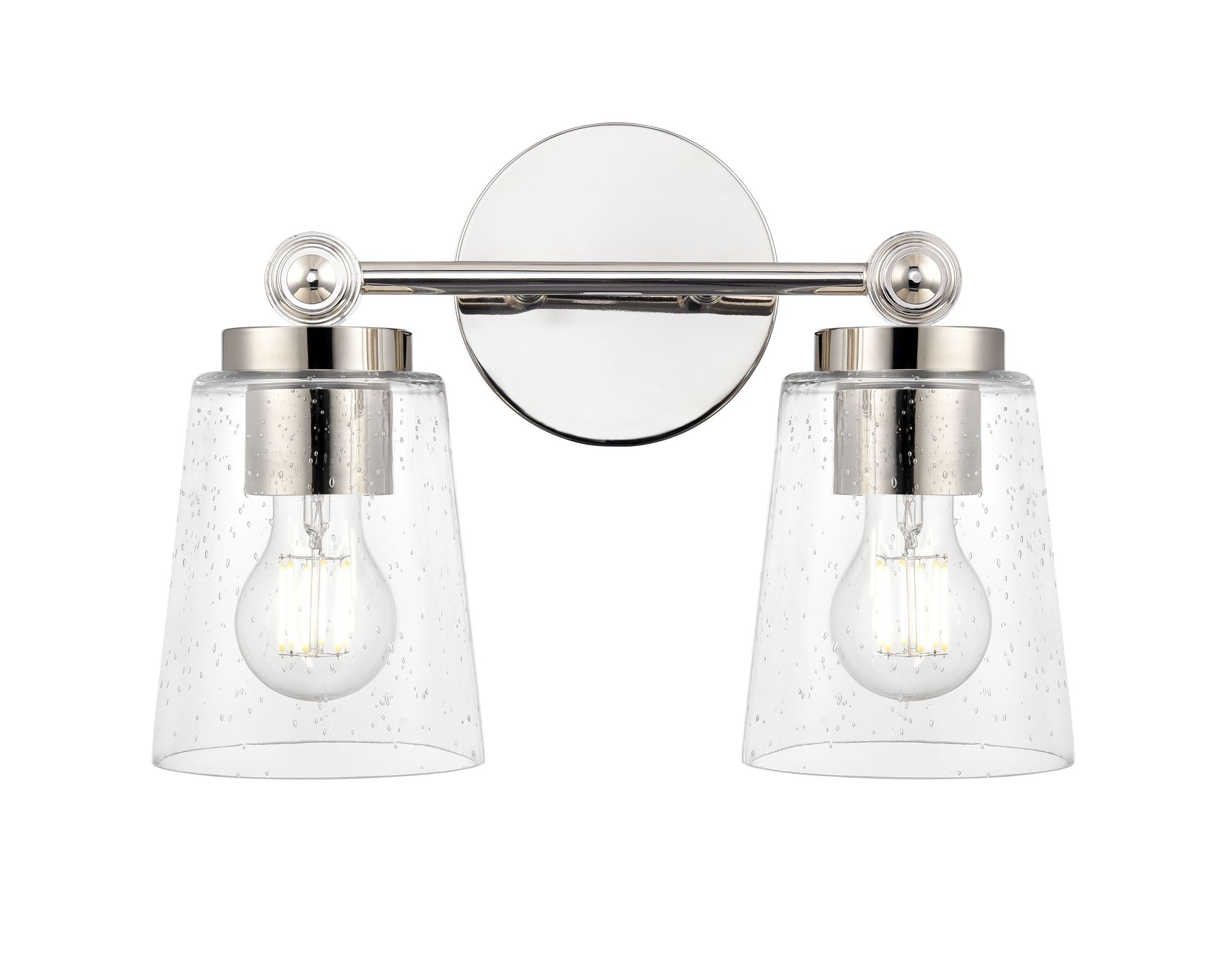 Image 3 Millennium Lauryn 2-Light 13.5" Polished Nickel Vanity Light with Shade more views