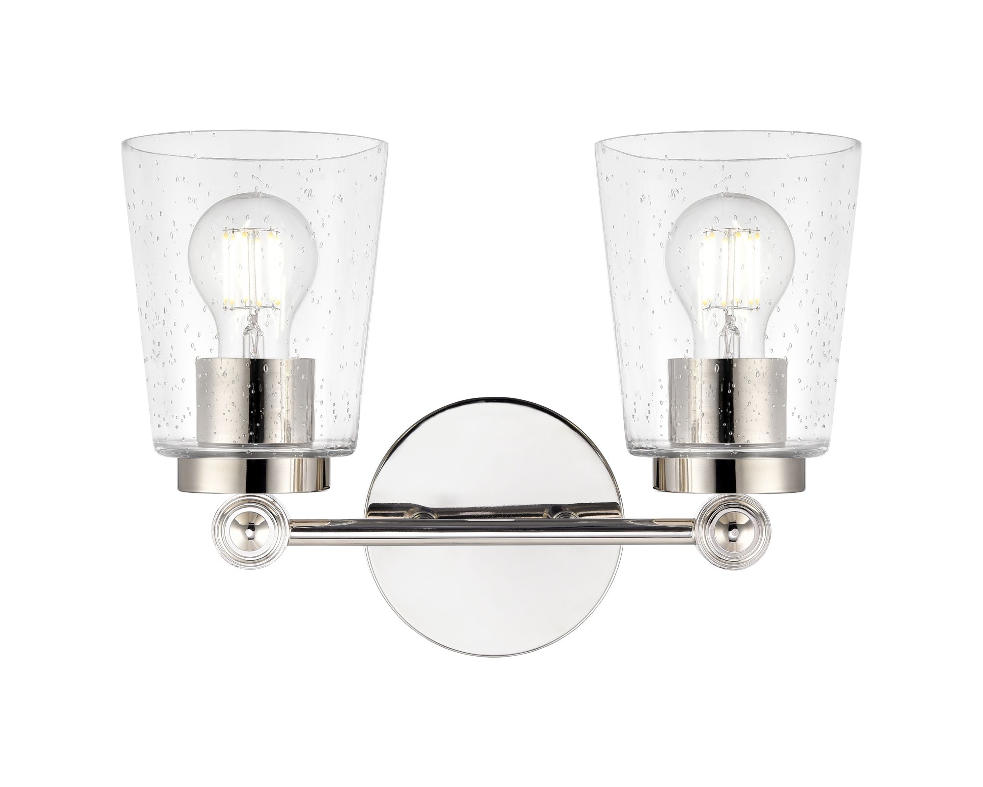 Image 5 Millennium Lauryn 2-Light 13.5" Polished Nickel Vanity Light with Shade more views