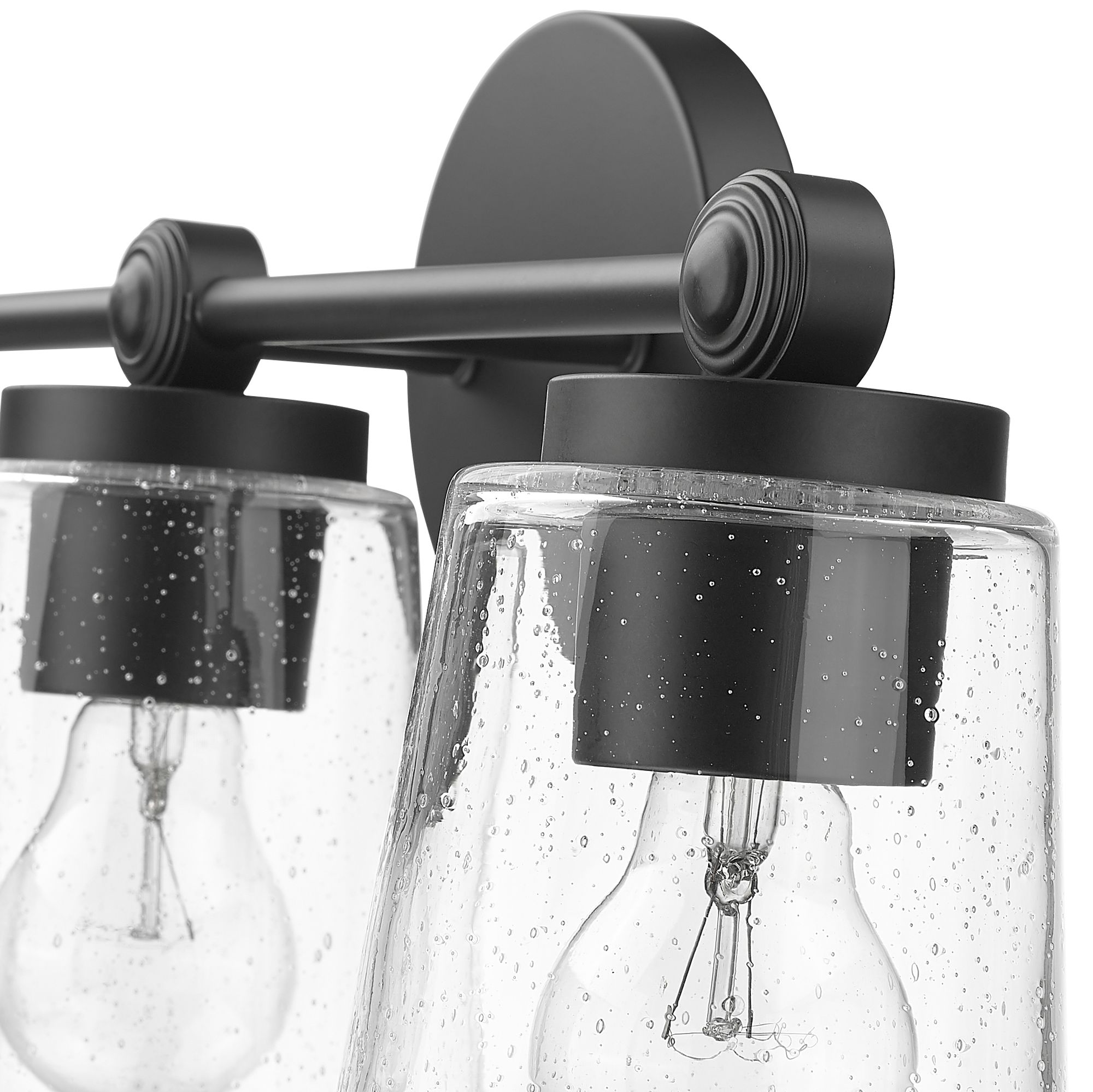 Millennium Lauryn 3-Light 22" Matte Black Vanity Light with Glass Shade