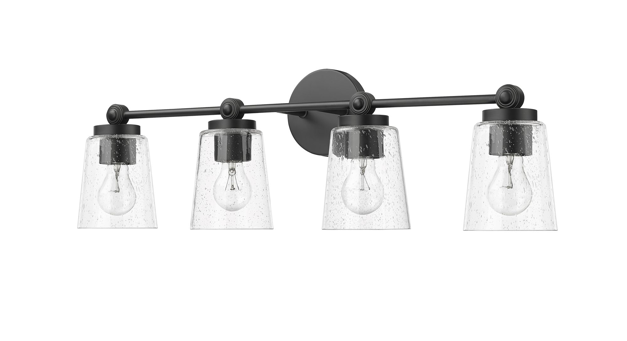 Image 3 Millennium Lauryn 4-Light 30.5" Matte Black Vanity Light with Glass Shade more views