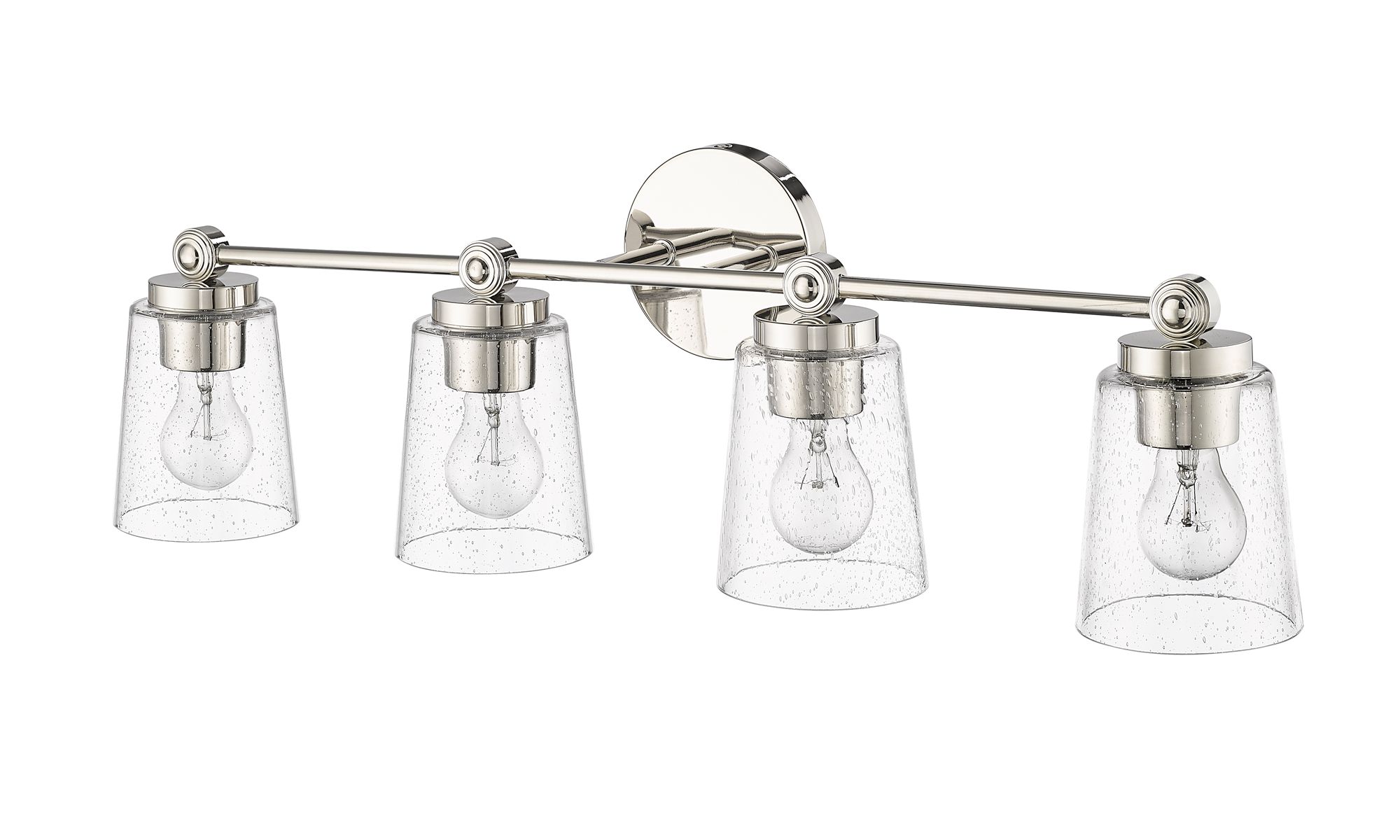 Millennium Lauryn 4-Light 30.5" Polished Nickel Vanity Light with Shade