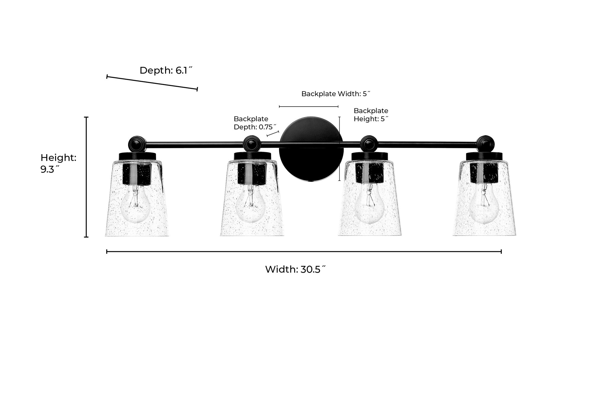 Millennium Lauryn 4-Light 30.5" Polished Nickel Vanity Light with Shade