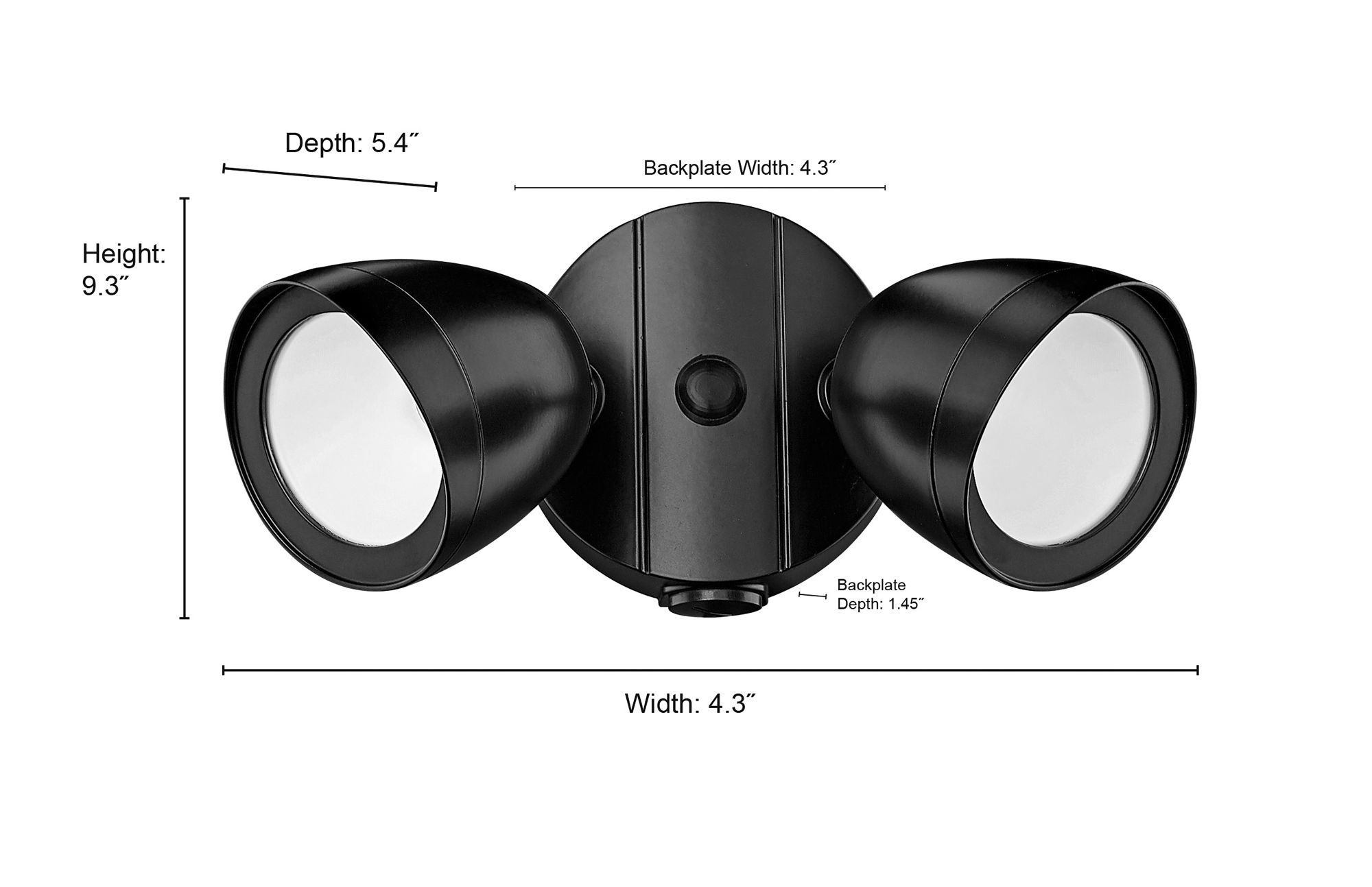 Millennium LED 4.3" Powder Coated Black Security Flood Light