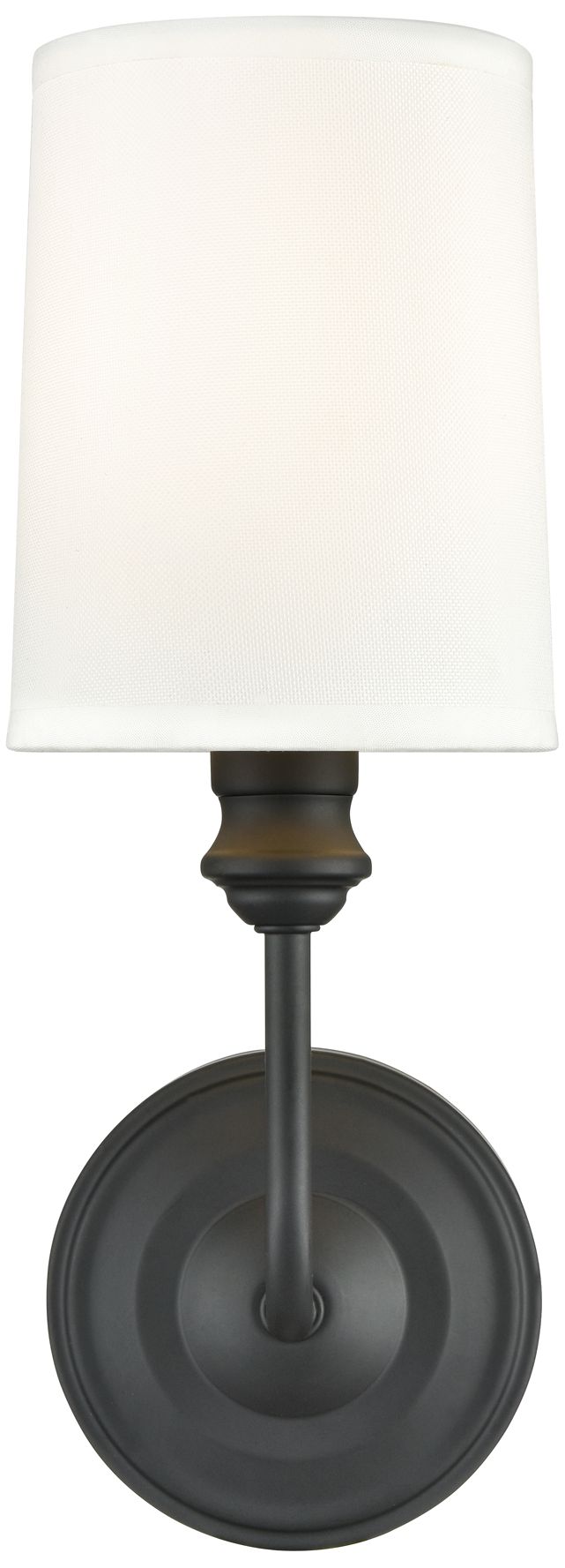 Millennium Leena 1-Light 4.5" Matte Black Wall Sconce with Fabric Shade