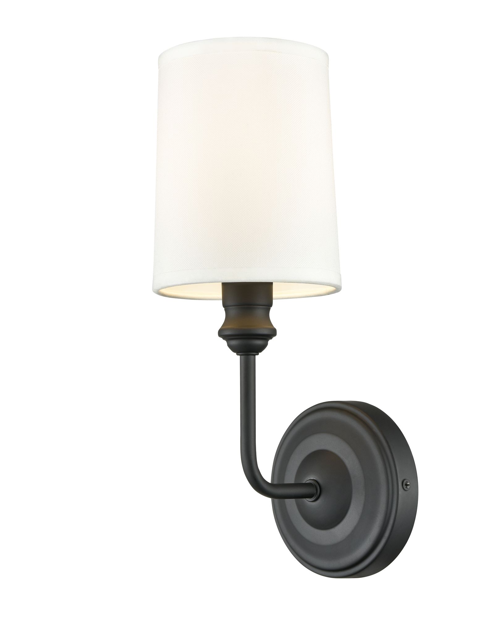 Image 2 Millennium Leena 1-Light 4.5" Matte Black Wall Sconce with Fabric Shade more views
