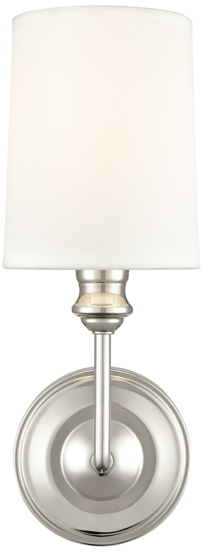 Millennium Leena 1-Light 4.5" Polished Nickel Wall Sconce with Fabric Shade