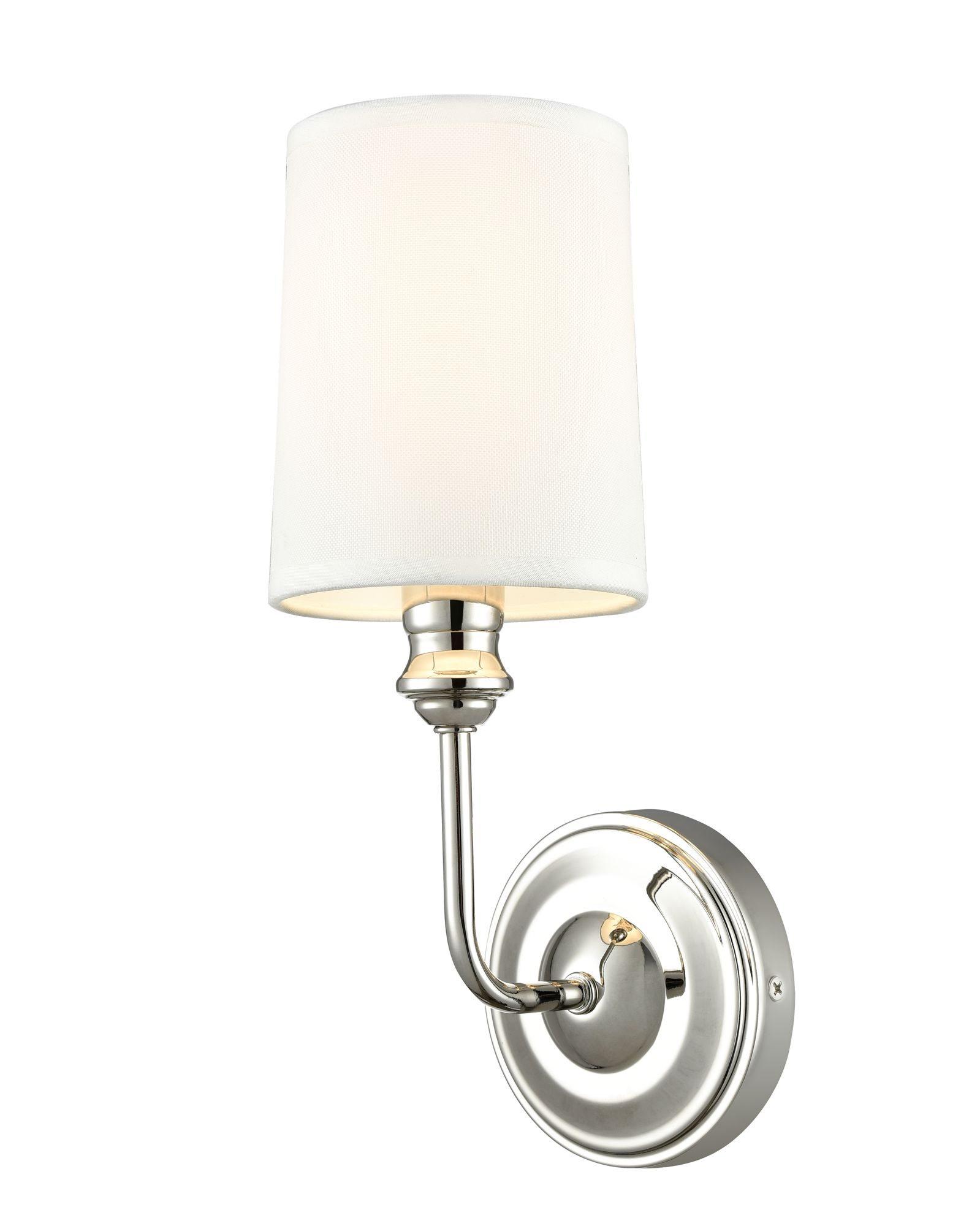Image 2 Millennium Leena 1-Light 4.5" Polished Nickel Wall Sconce with Fabric Shade more views