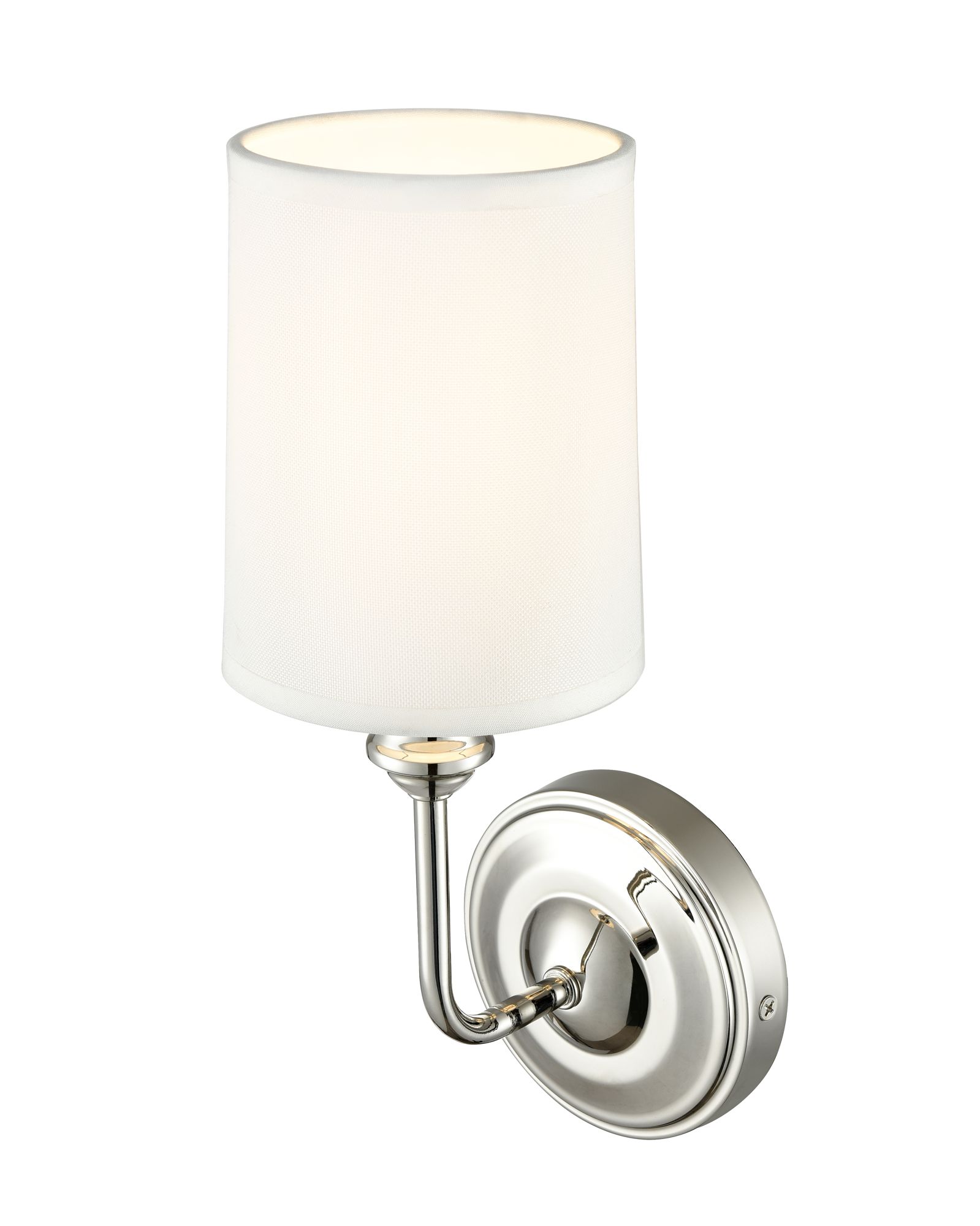 Image 3 Millennium Leena 1-Light 4.5" Polished Nickel Wall Sconce with Fabric Shade more views