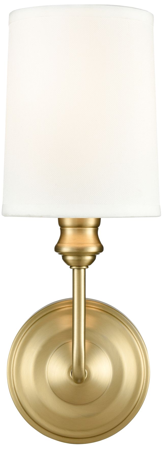 Millennium Leena 1-Light 4.5" Vintage Brass Wall Sconce with Fabric Shade