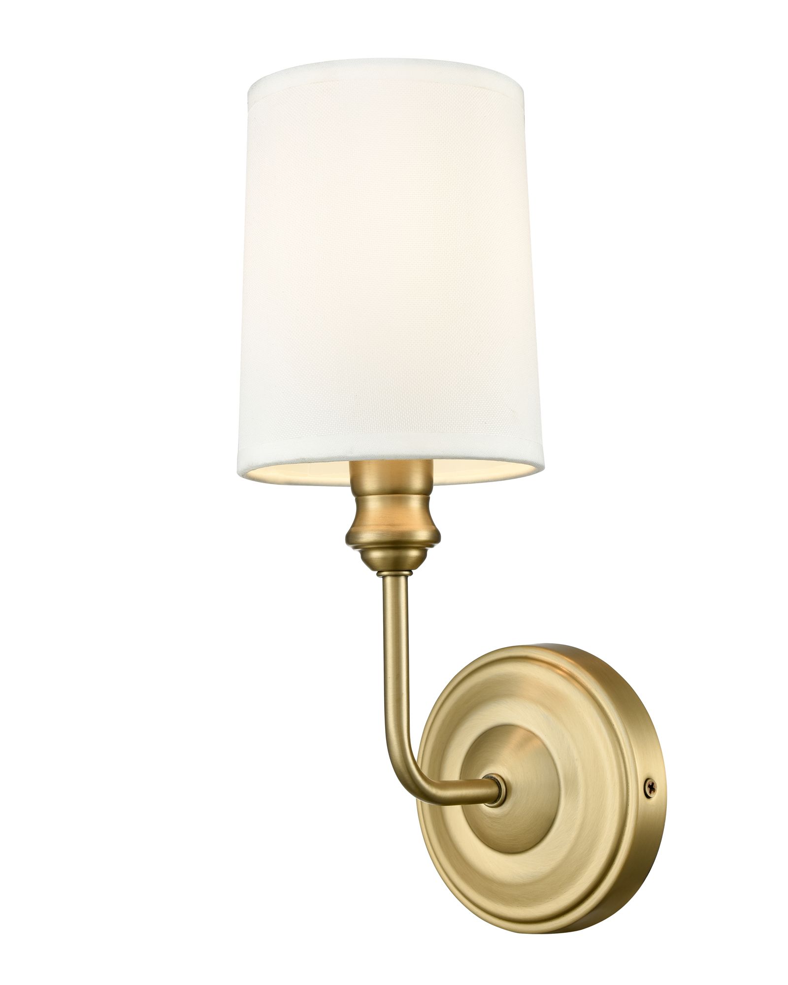 Image 2 Millennium Leena 1-Light 4.5" Vintage Brass Wall Sconce with Fabric Shade more views