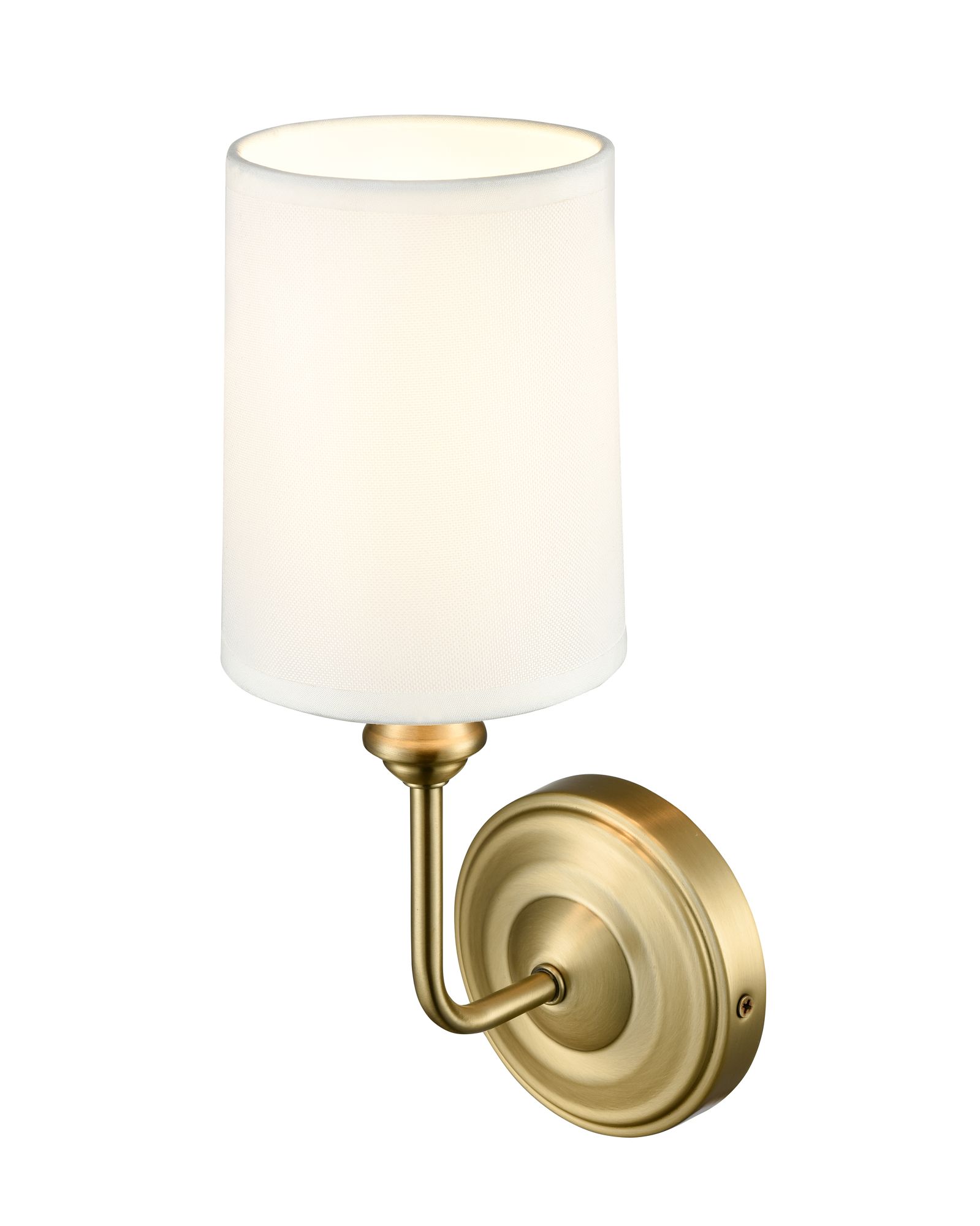 Image 3 Millennium Leena 1-Light 4.5" Vintage Brass Wall Sconce with Fabric Shade more views