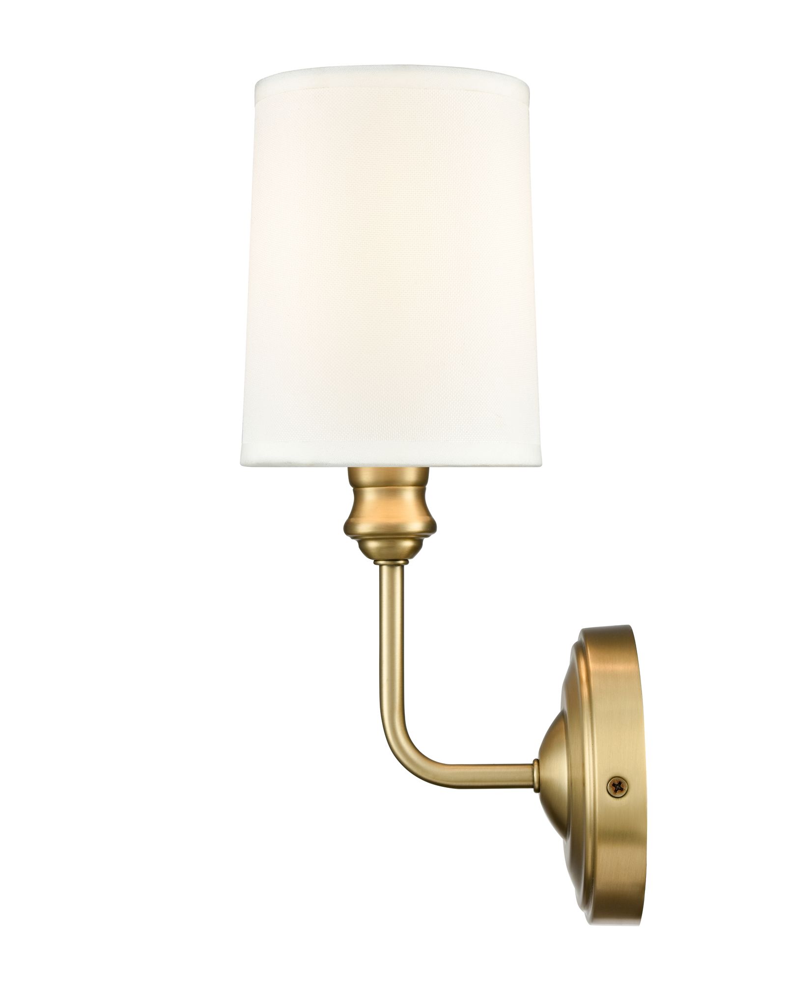 Image 4 Millennium Leena 1-Light 4.5" Vintage Brass Wall Sconce with Fabric Shade more views