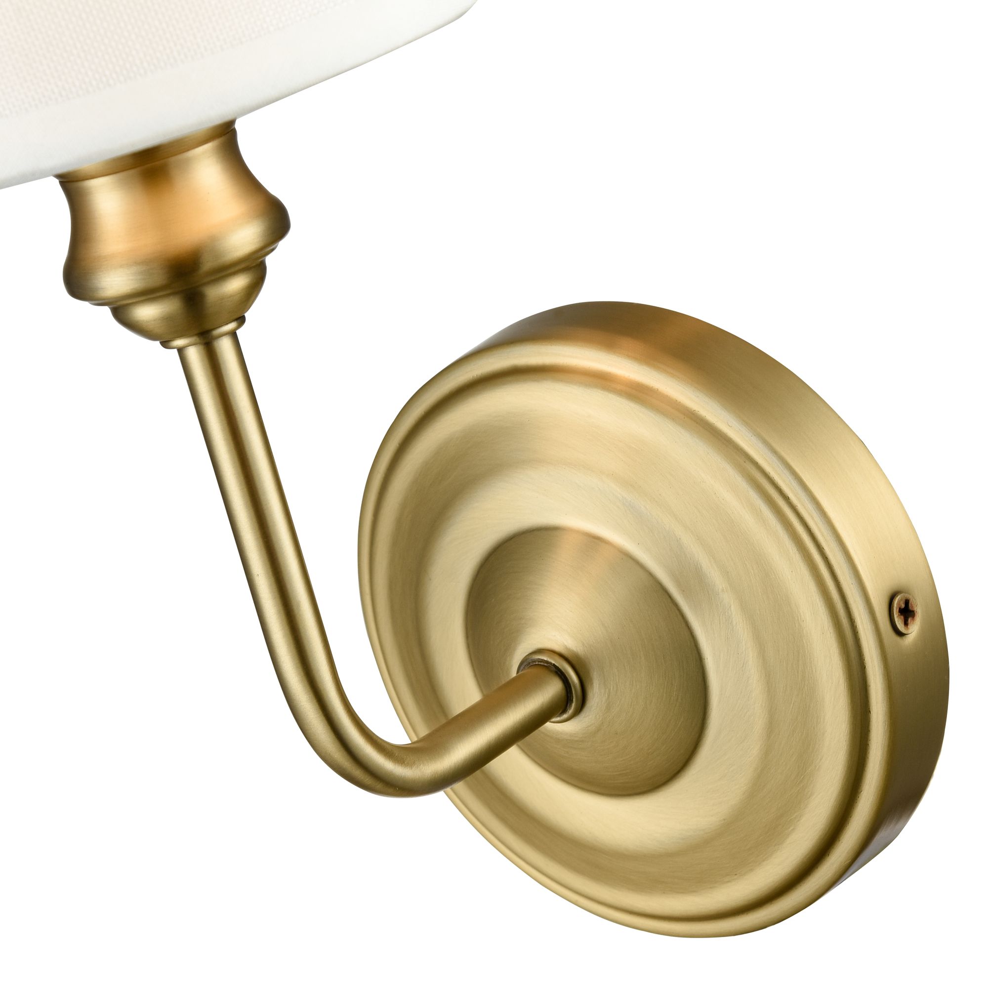 Image 5 Millennium Leena 1-Light 4.5" Vintage Brass Wall Sconce with Fabric Shade more views