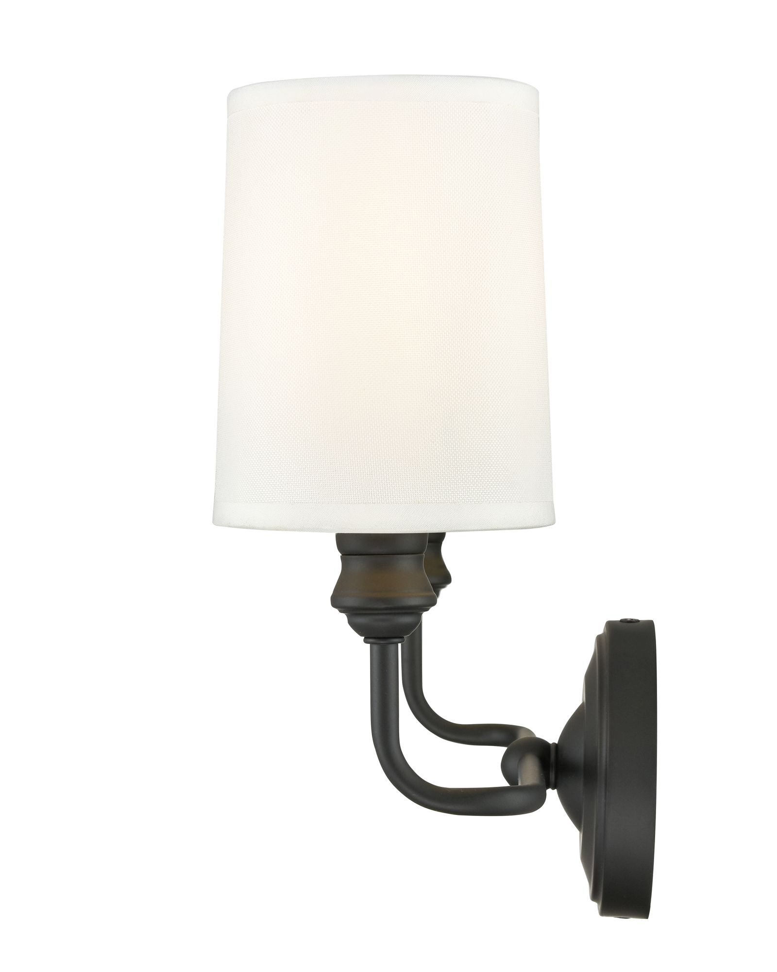 Image 4 Millennium Leena 2-Light 15.25" Matte Black Vanity Light with Fabric Shade more views