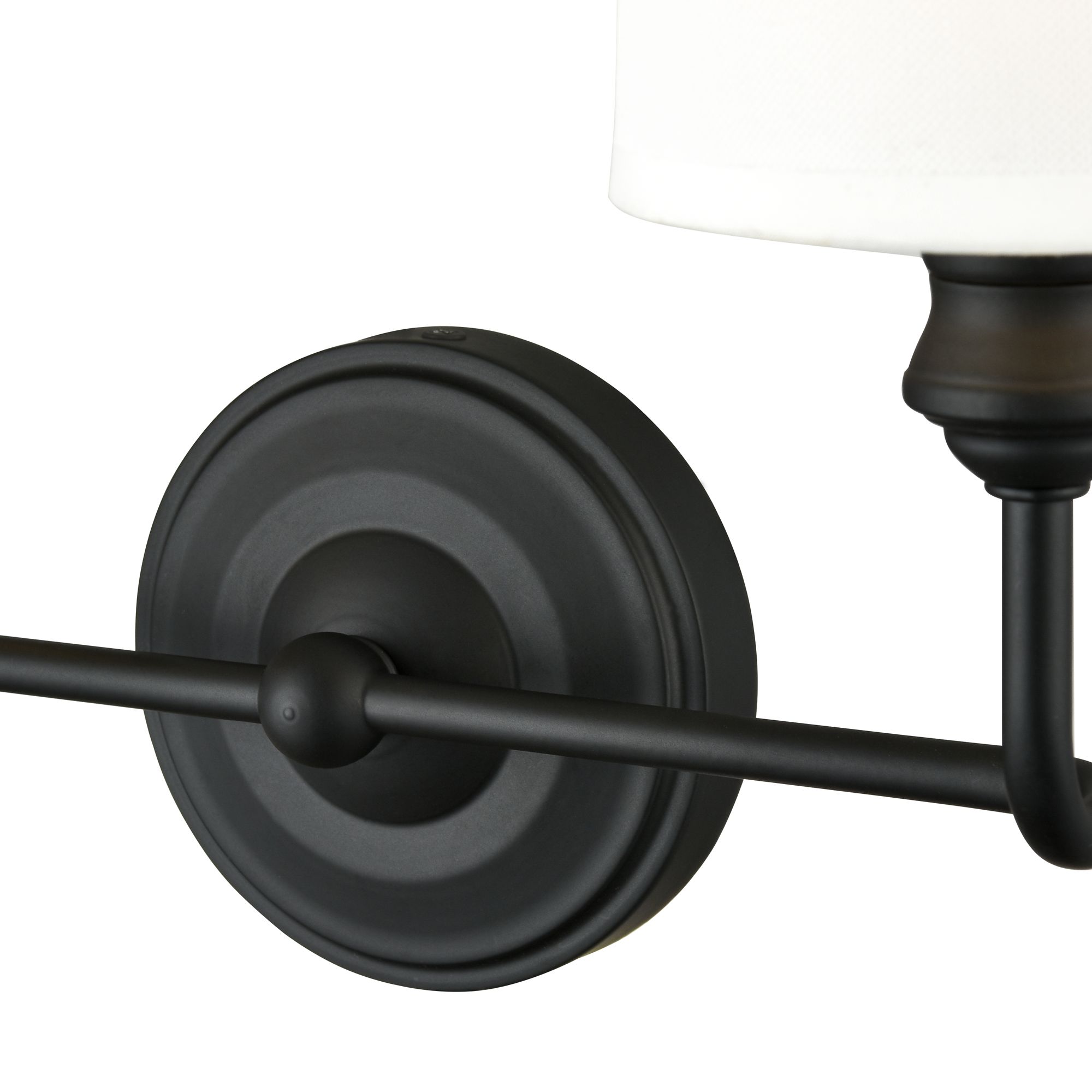 Image 5 Millennium Leena 2-Light 15.25" Matte Black Vanity Light with Fabric Shade more views