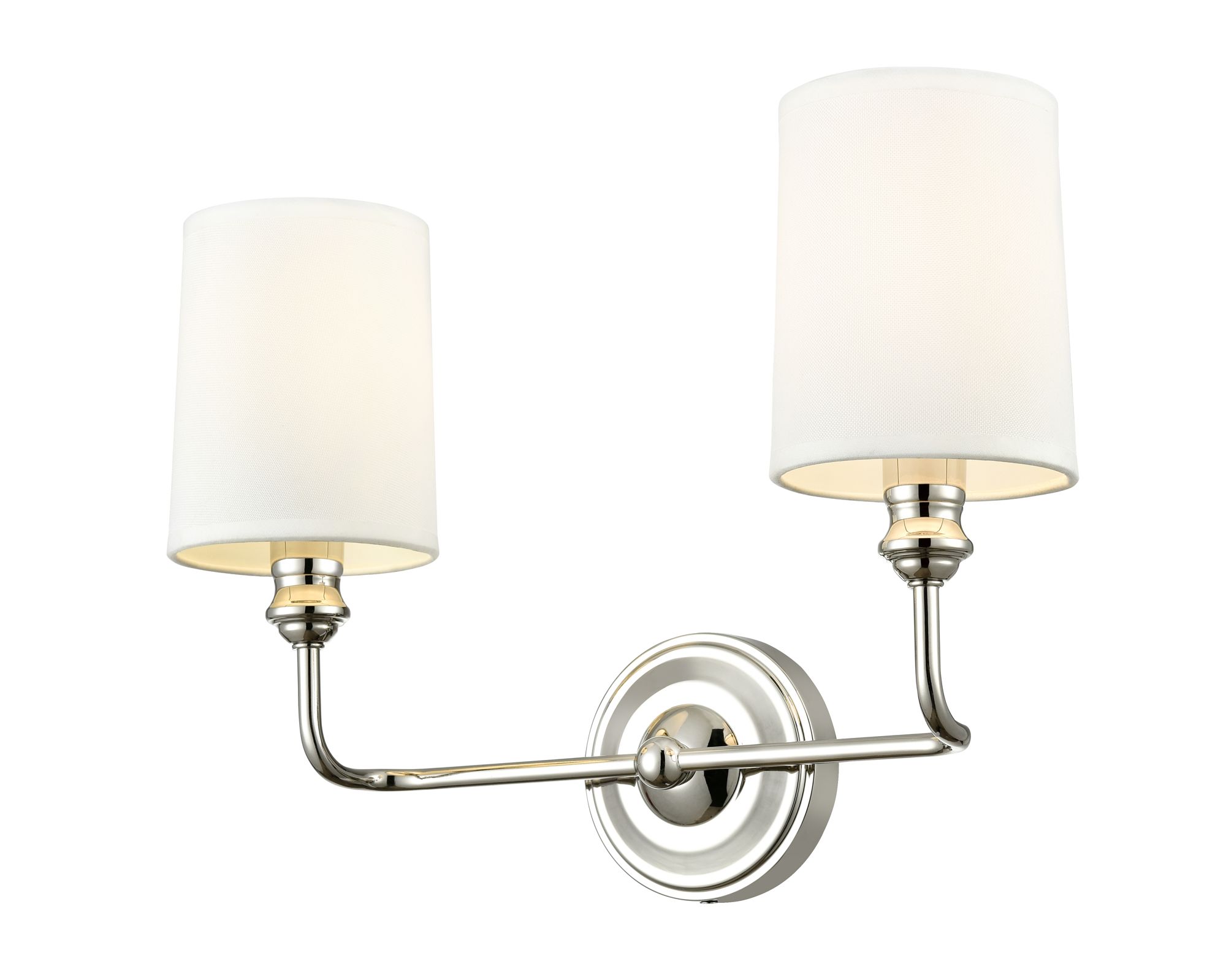Image 2 Millennium Leena 2-Light 15.25" Polished Nickel Vanity Light with Shade more views