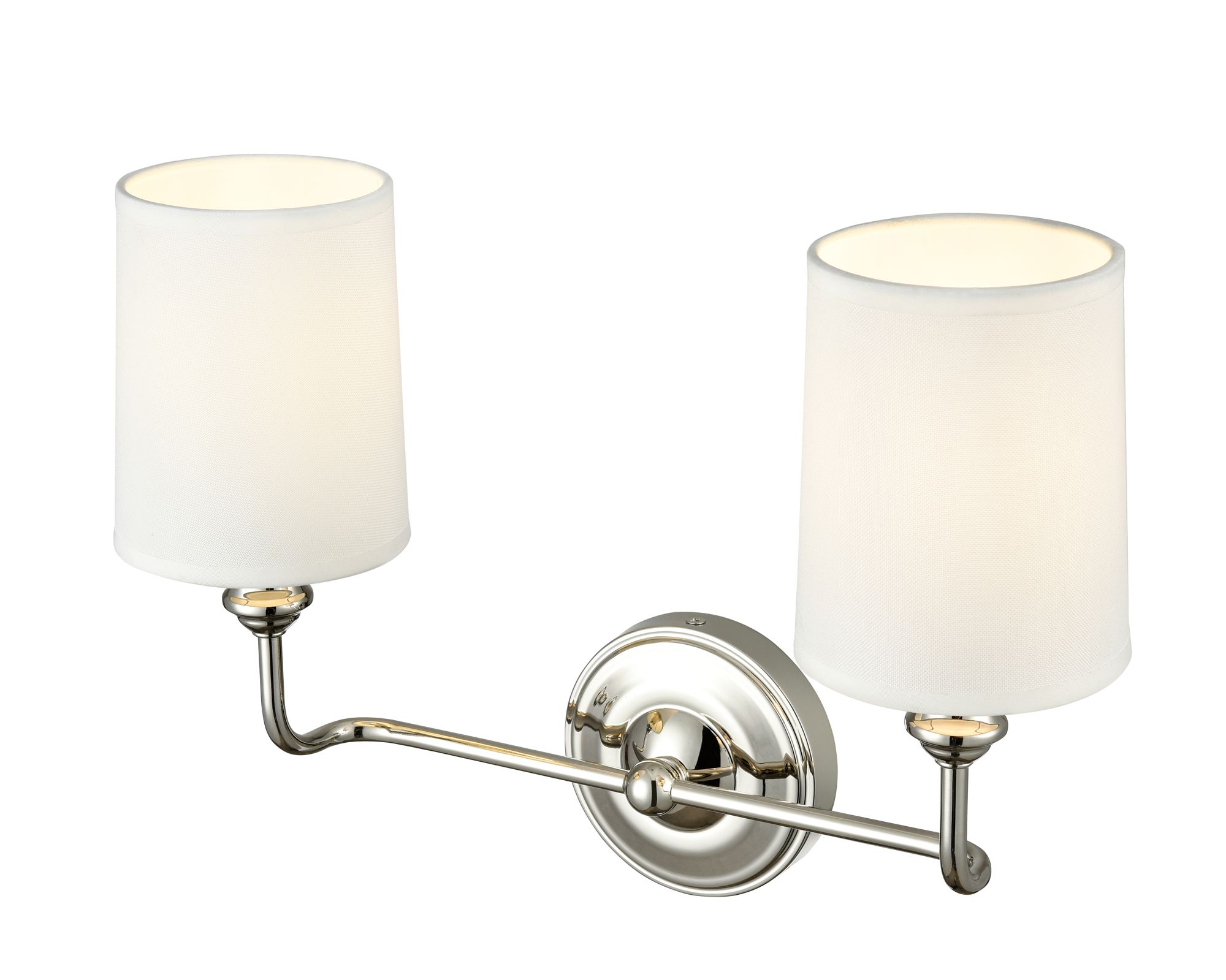 Image 3 Millennium Leena 2-Light 15.25" Polished Nickel Vanity Light with Shade more views
