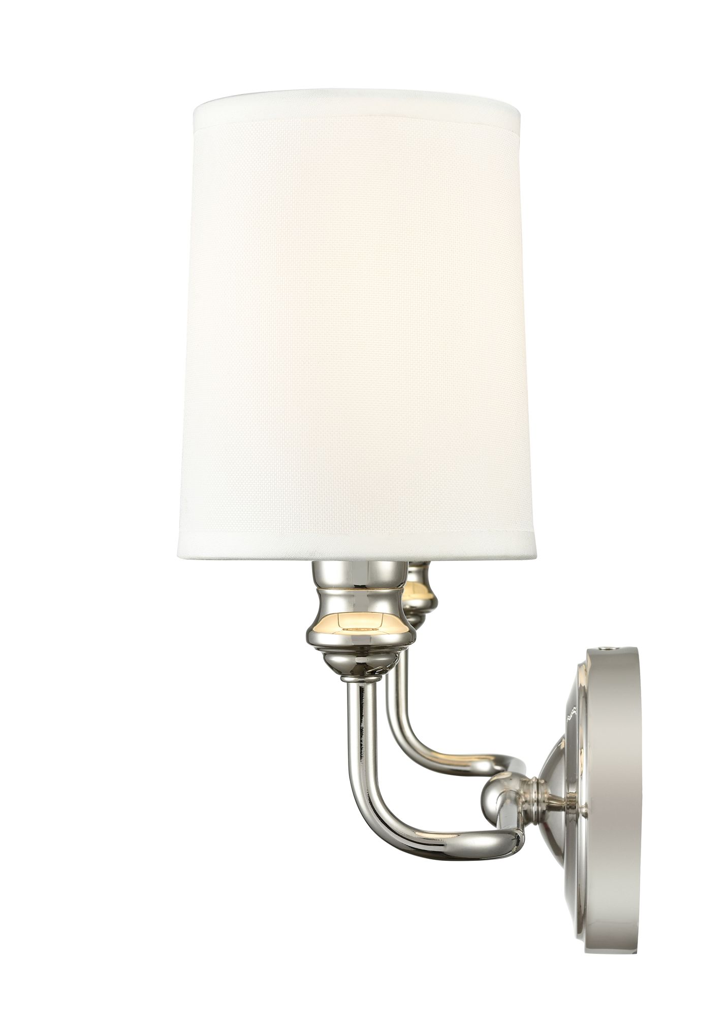 Image 4 Millennium Leena 2-Light 15.25" Polished Nickel Vanity Light with Shade more views