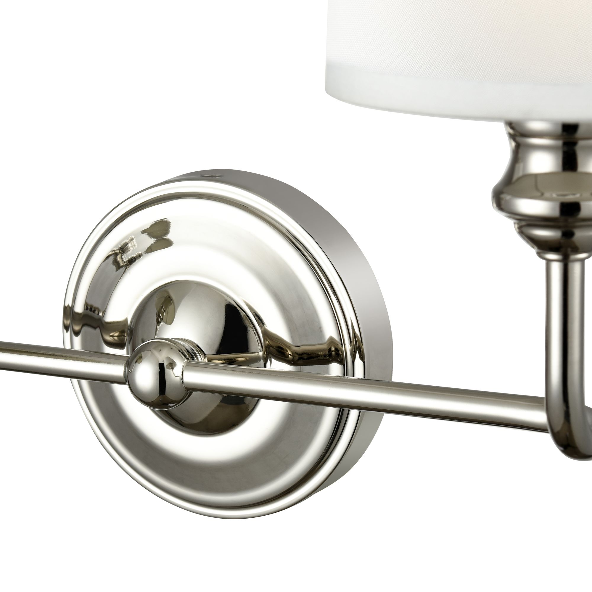 Image 5 Millennium Leena 2-Light 15.25" Polished Nickel Vanity Light with Shade more views