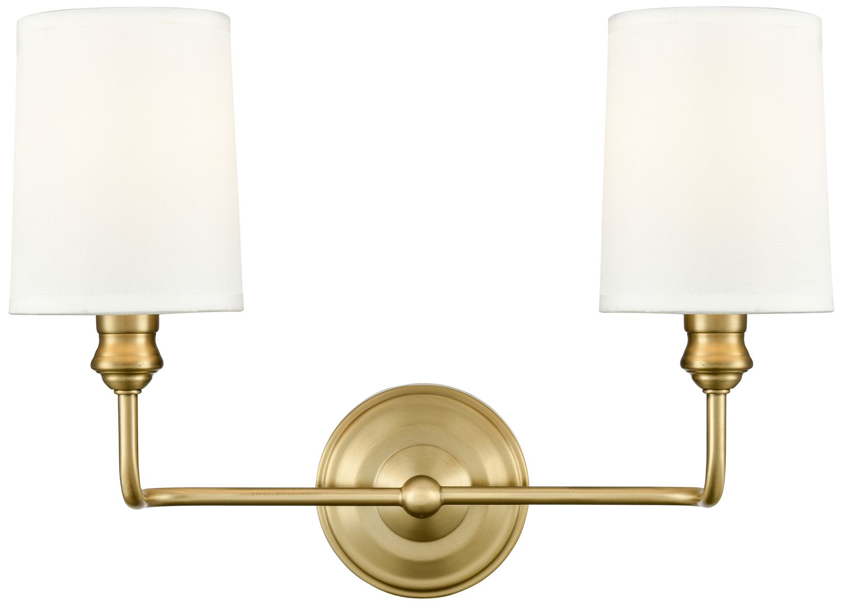 Millennium Leena 2-Light 15.25" Vintage Brass Vanity Light with Shade