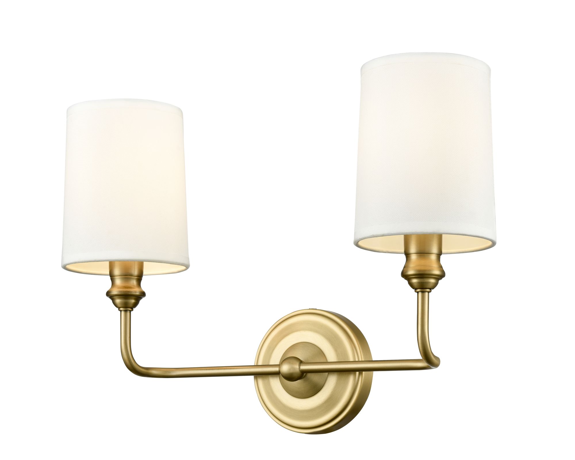 Image 2 Millennium Leena 2-Light 15.25" Vintage Brass Vanity Light with Shade more views