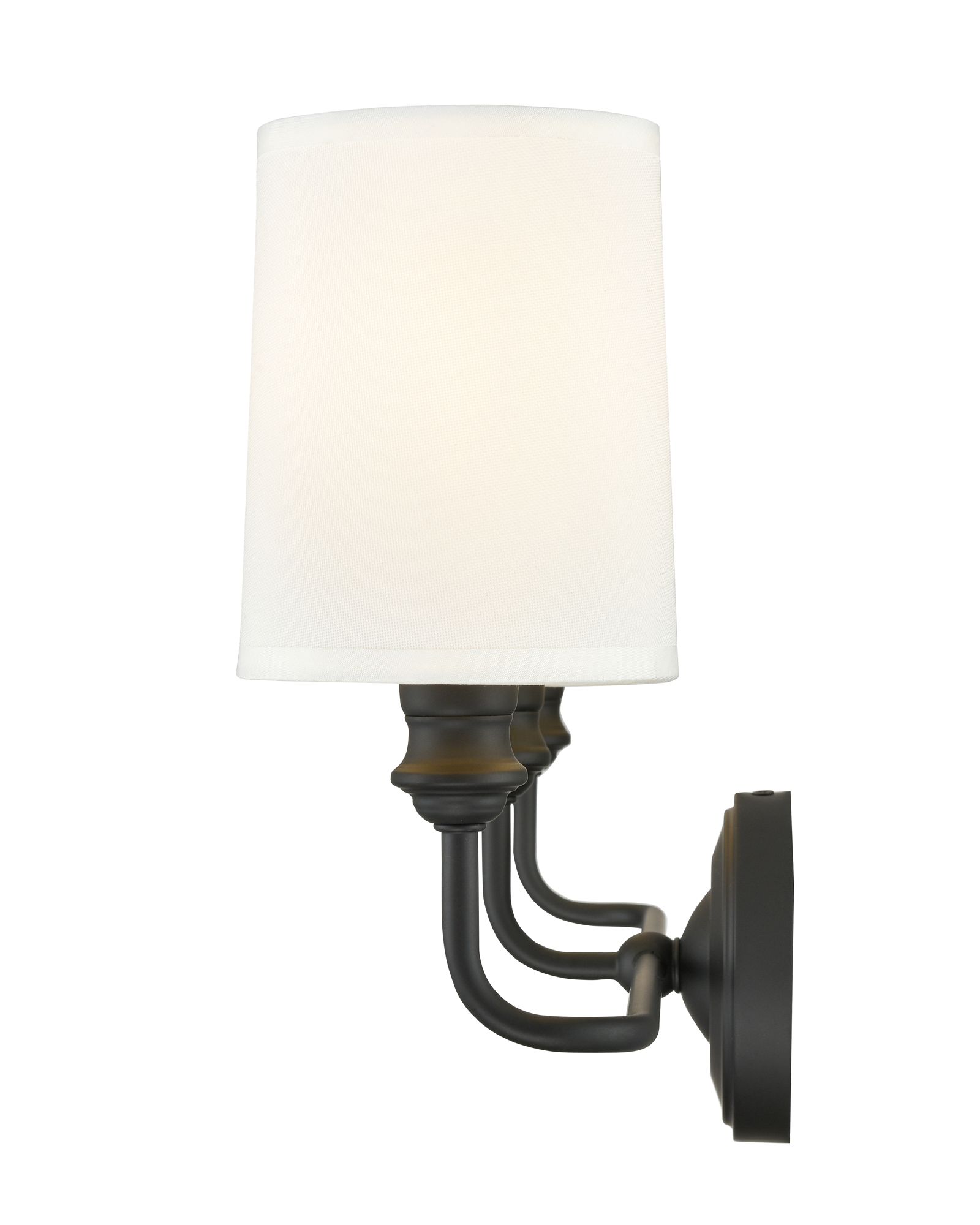 Image 4 Millennium Leena 3-Light 22" Matte Black Vanity Light with Fabric Shade more views