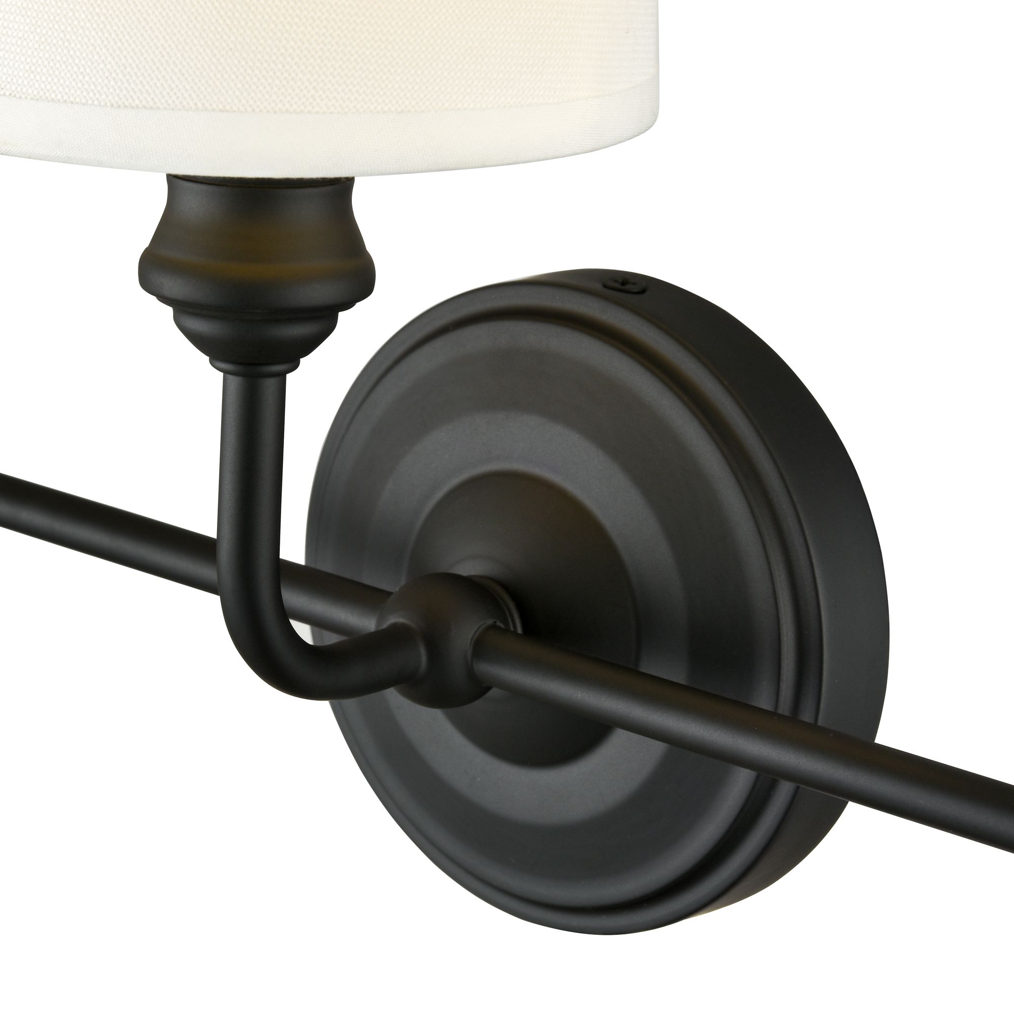 Image 5 Millennium Leena 3-Light 22" Matte Black Vanity Light with Fabric Shade more views