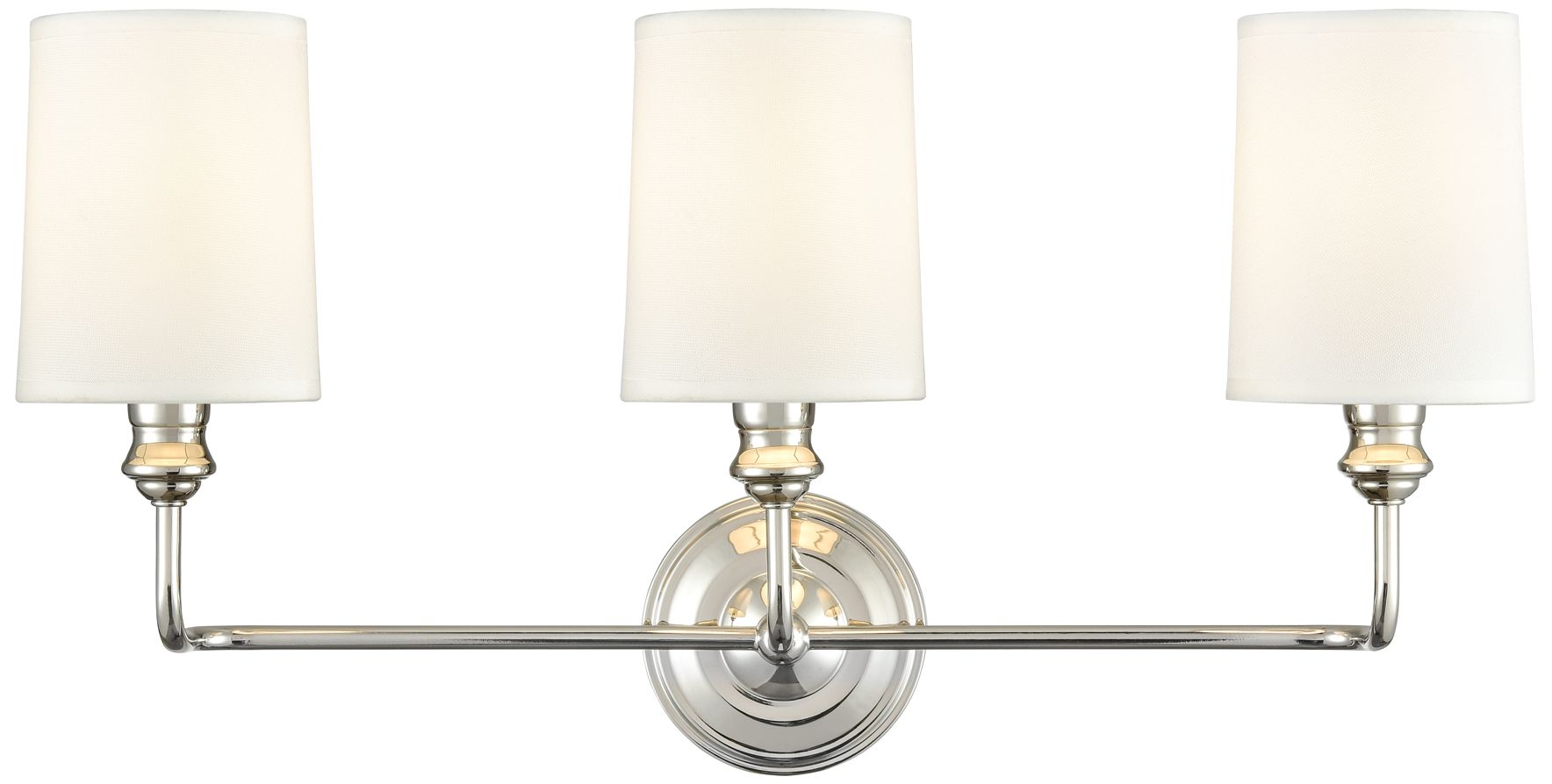 Millennium Leena 3-Light 22" Polished Nickel Vanity Light with Fabric Shade