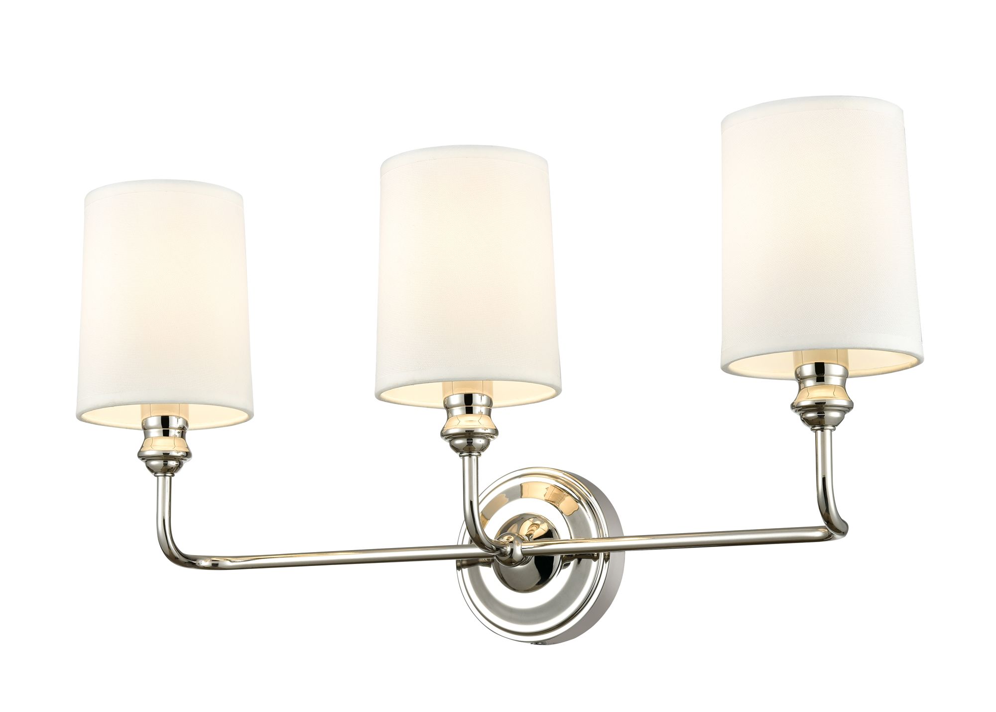 Image 2 Millennium Leena 3-Light 22" Polished Nickel Vanity Light with Fabric Shade more views
