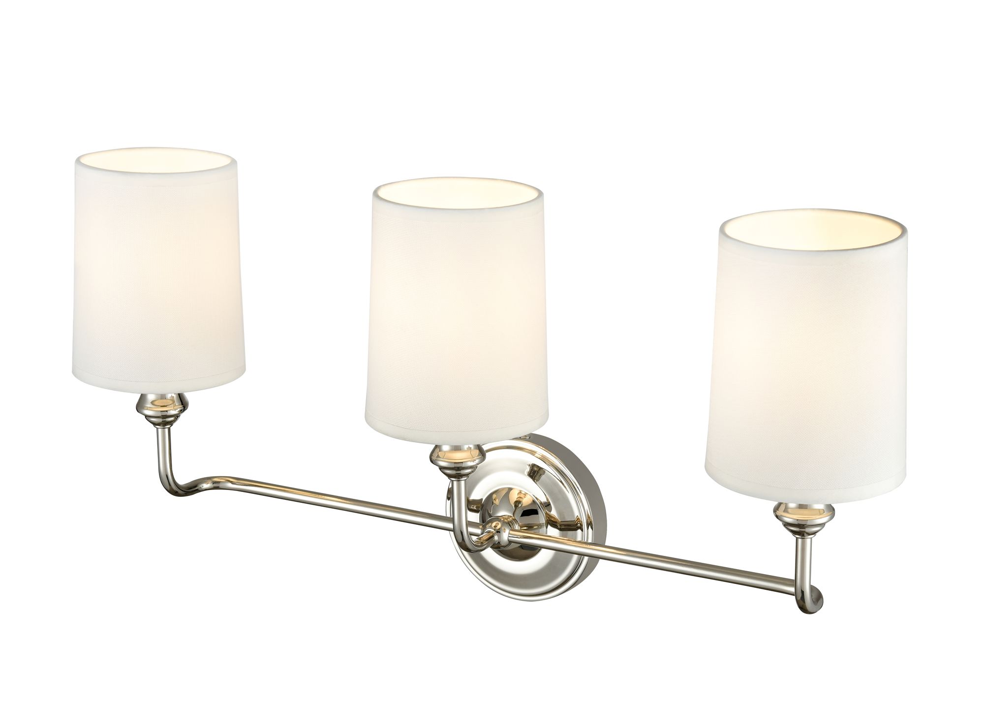 Image 3 Millennium Leena 3-Light 22" Polished Nickel Vanity Light with Fabric Shade more views