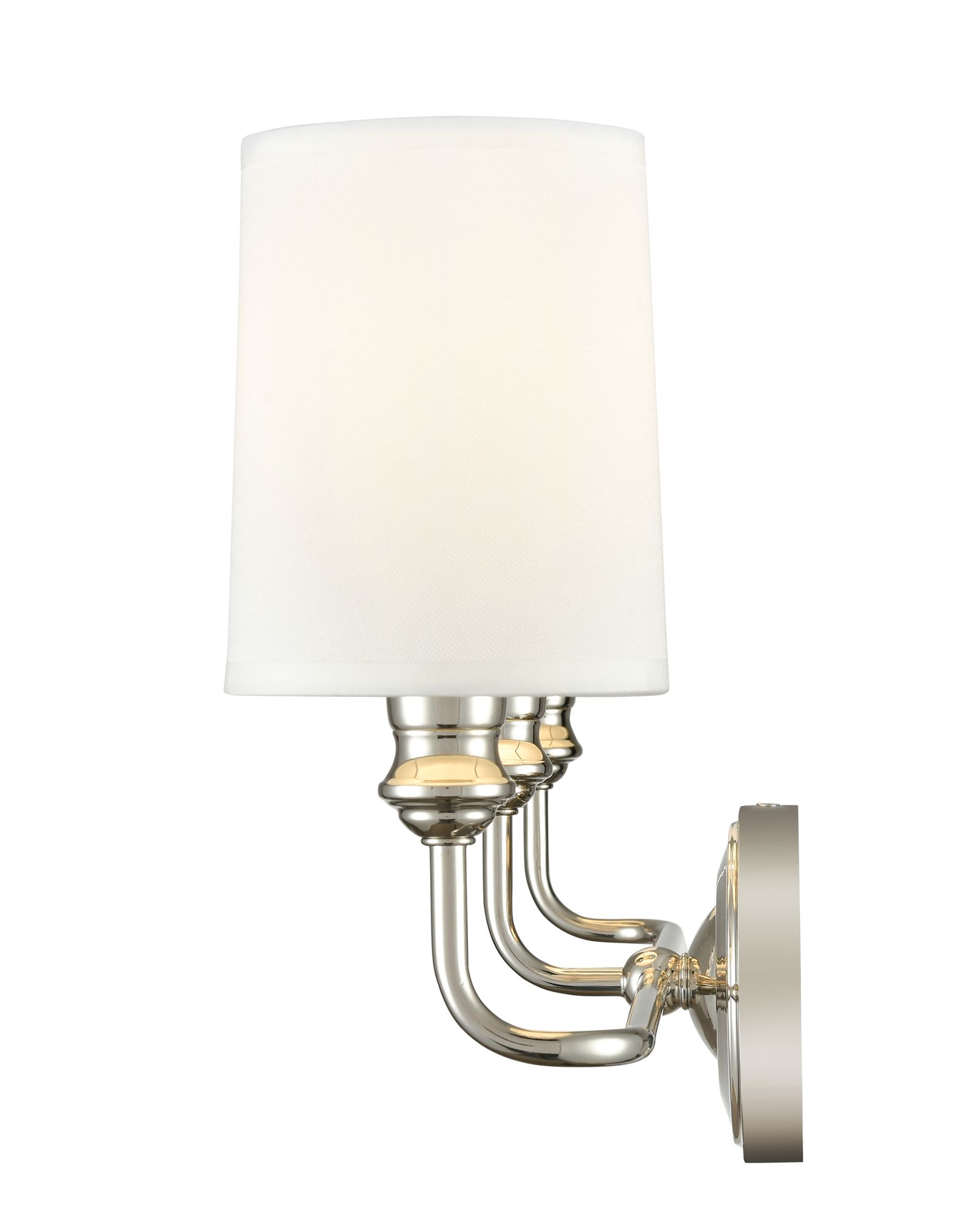 Image 4 Millennium Leena 3-Light 22" Polished Nickel Vanity Light with Fabric Shade more views