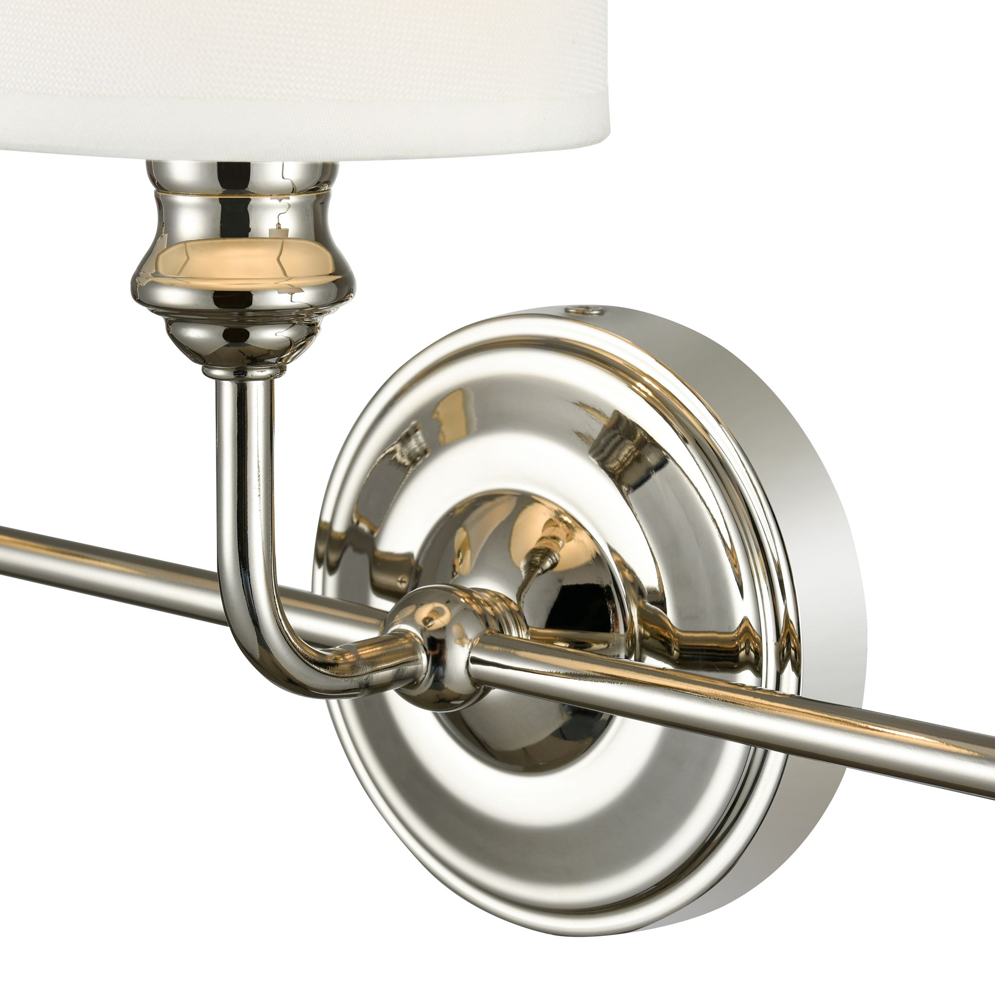 Image 5 Millennium Leena 3-Light 22" Polished Nickel Vanity Light with Fabric Shade more views