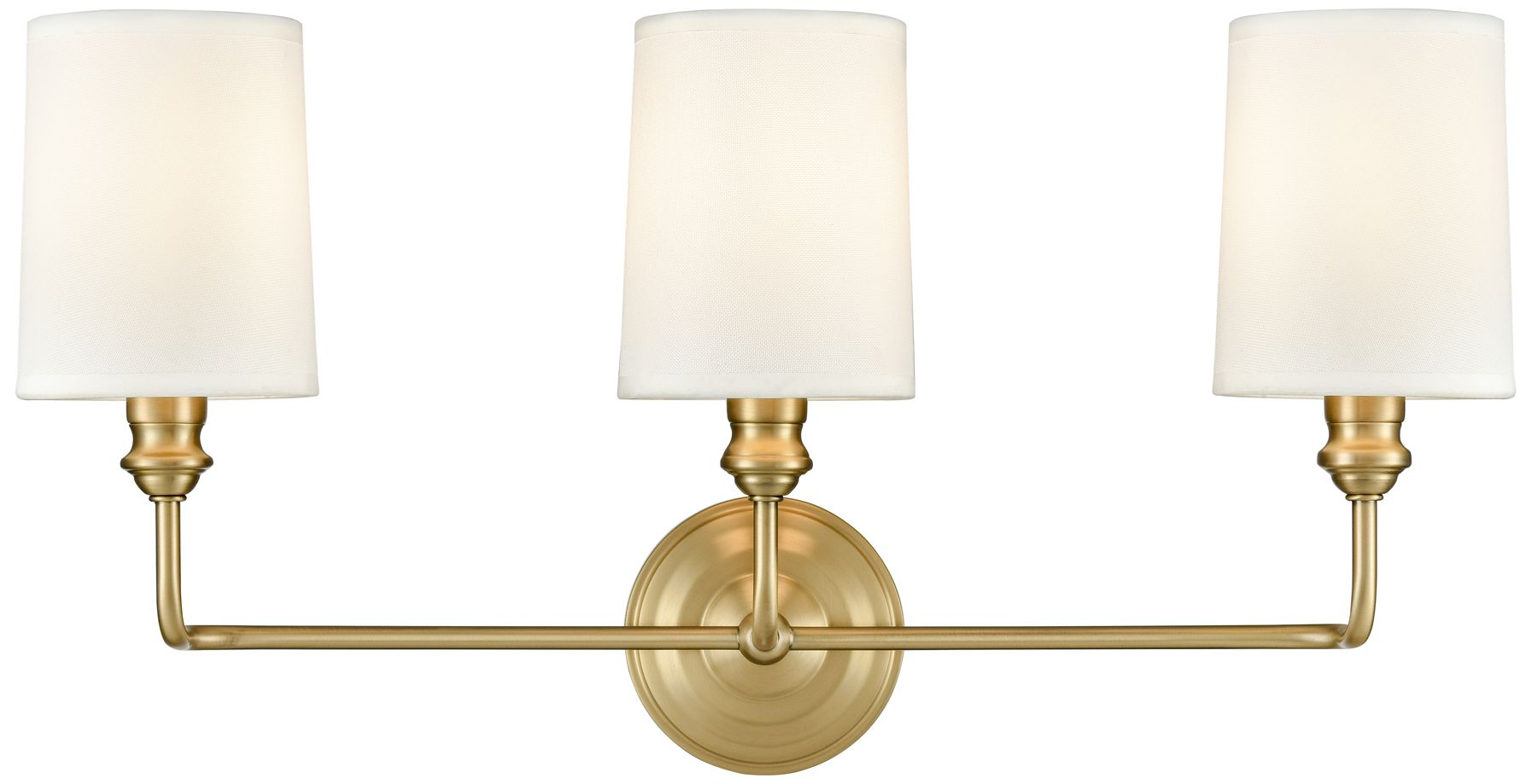 Thumbnail1 of Millennium Leena 3-Light 22" Vintage Brass Vanity Light with Fabric Shade