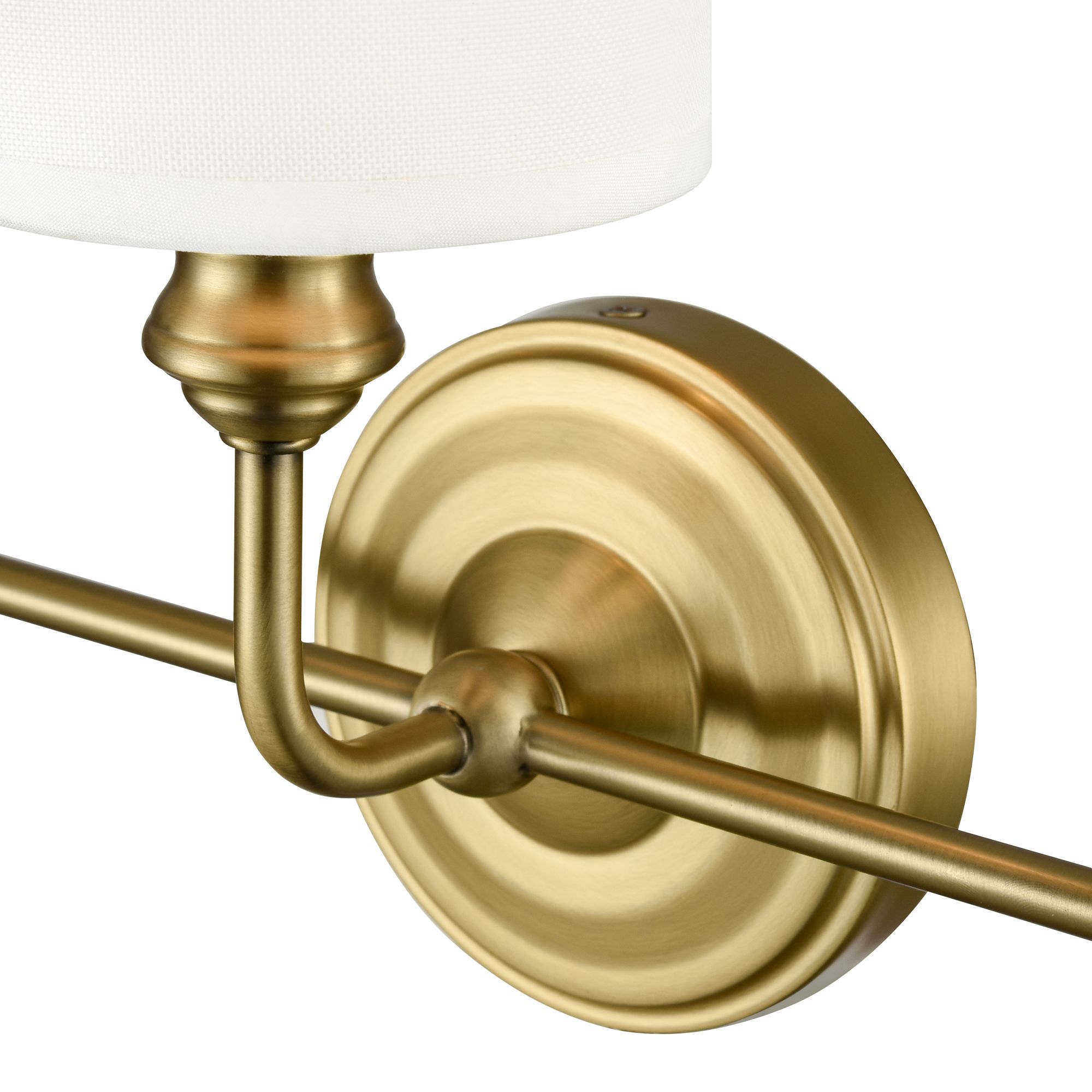 Millennium Leena 3-Light 22" Vintage Brass Vanity Light with Fabric Shade