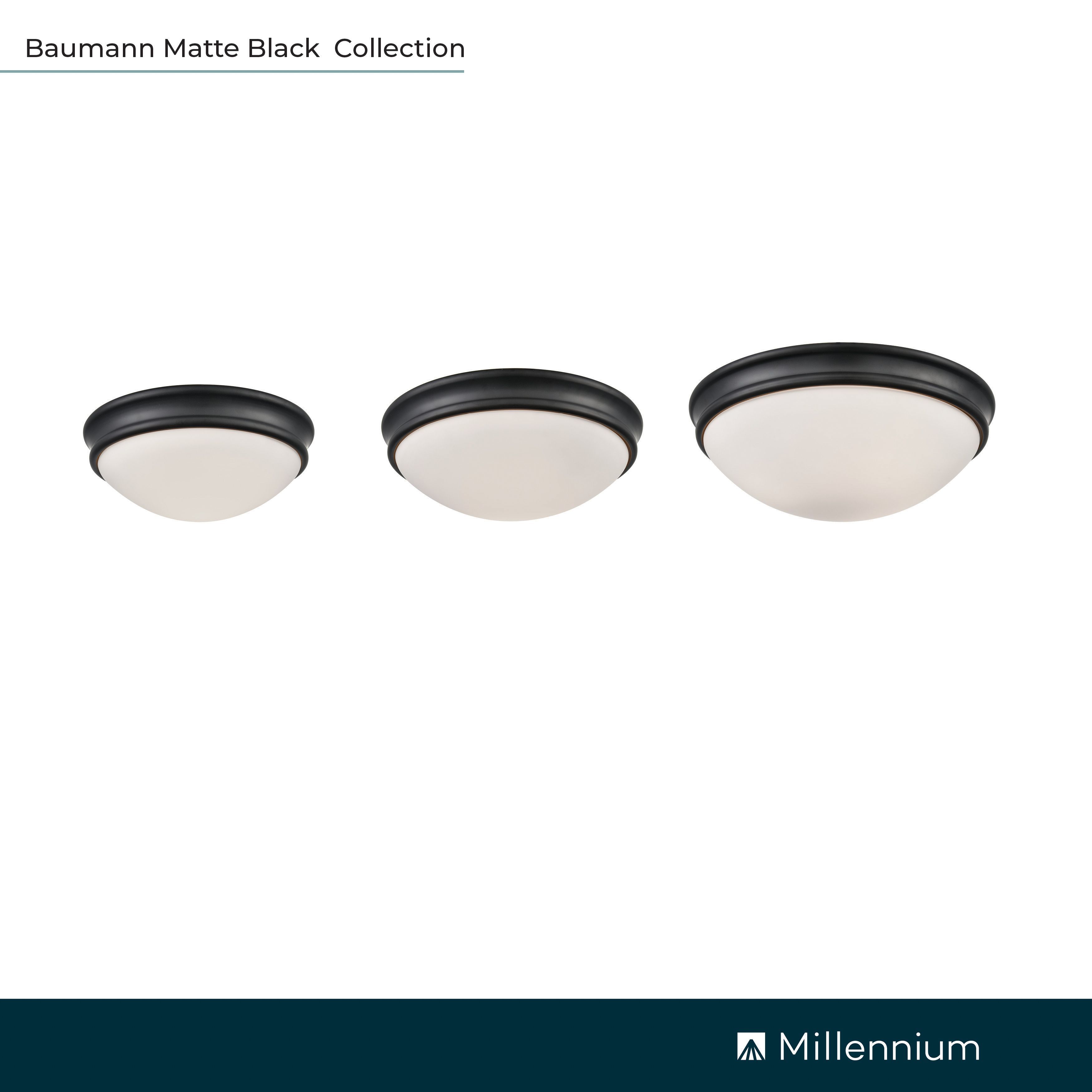 Image 4 Millennium Lighting 1 Light 10" Flush Mount Fixture in Matte Back more views