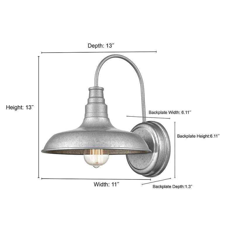 Image 4 Millennium Lighting 1 Light 13" Outdoor Wall Sconce Galvanized more views