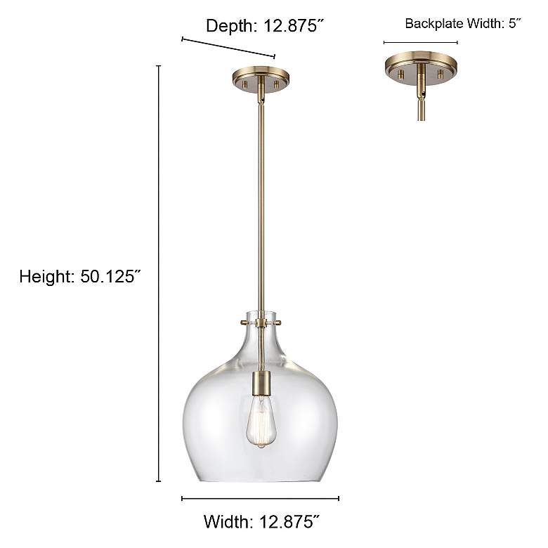 Image 5 Millennium Lighting 1 Light 13" Pendant Fixture in Brushed Nickel more views