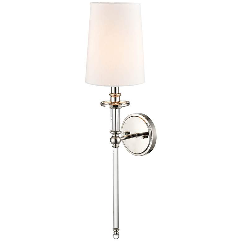 Image 4 Millennium Lighting 1 Light 19.5 inch Wall Sconce Nickel White Linen Shade more views