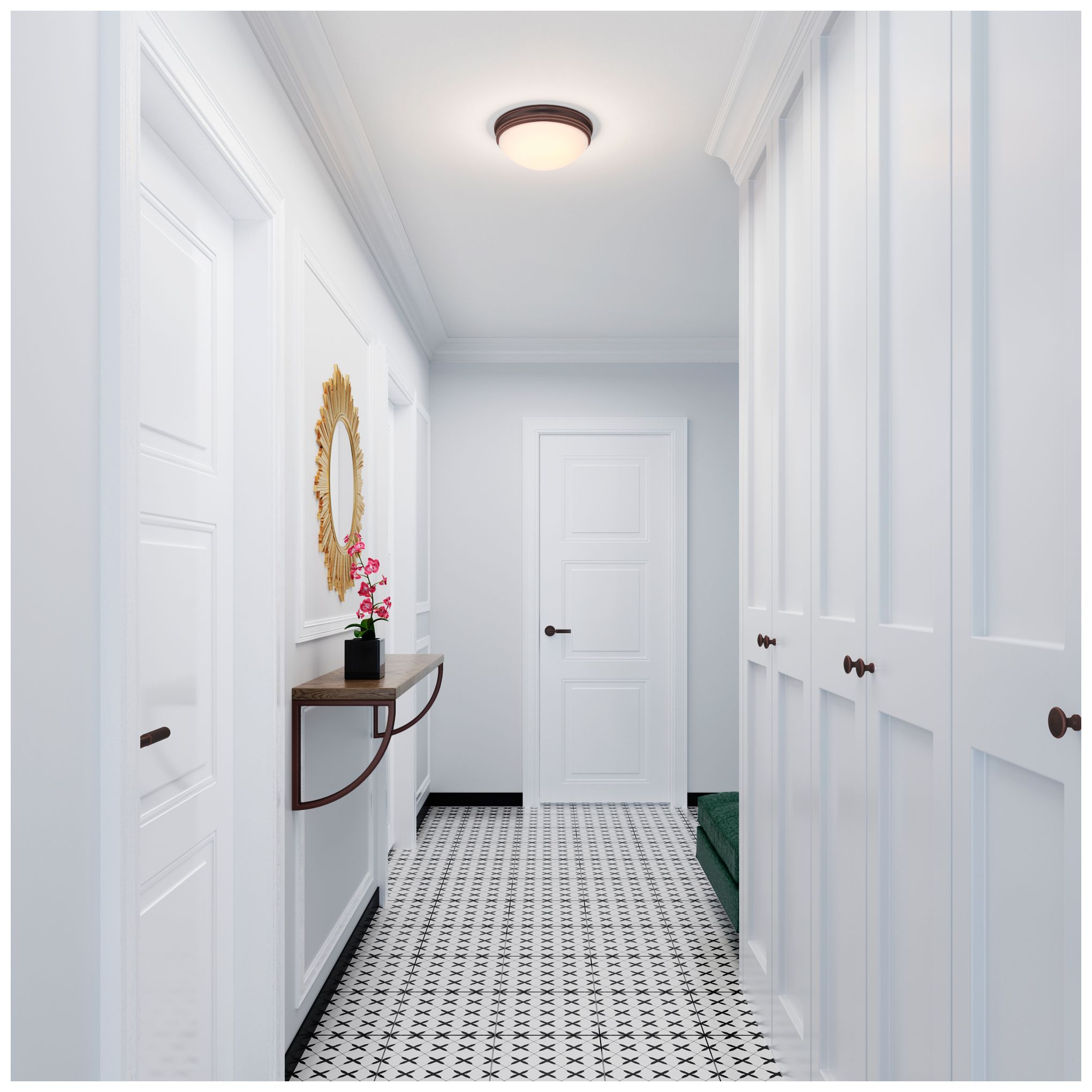 Thumbnail3 of Millennium Lighting  1-Light Indoor Flushmount in Rubbed Bronze more views